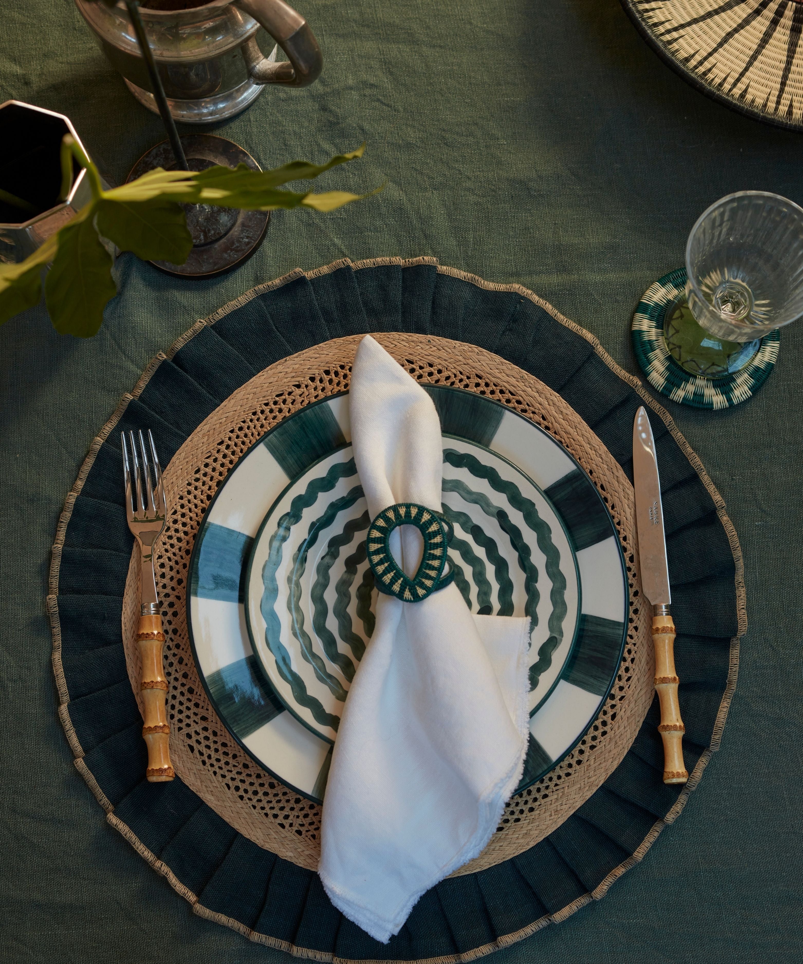 Dinner Plate - Franjas - Teal