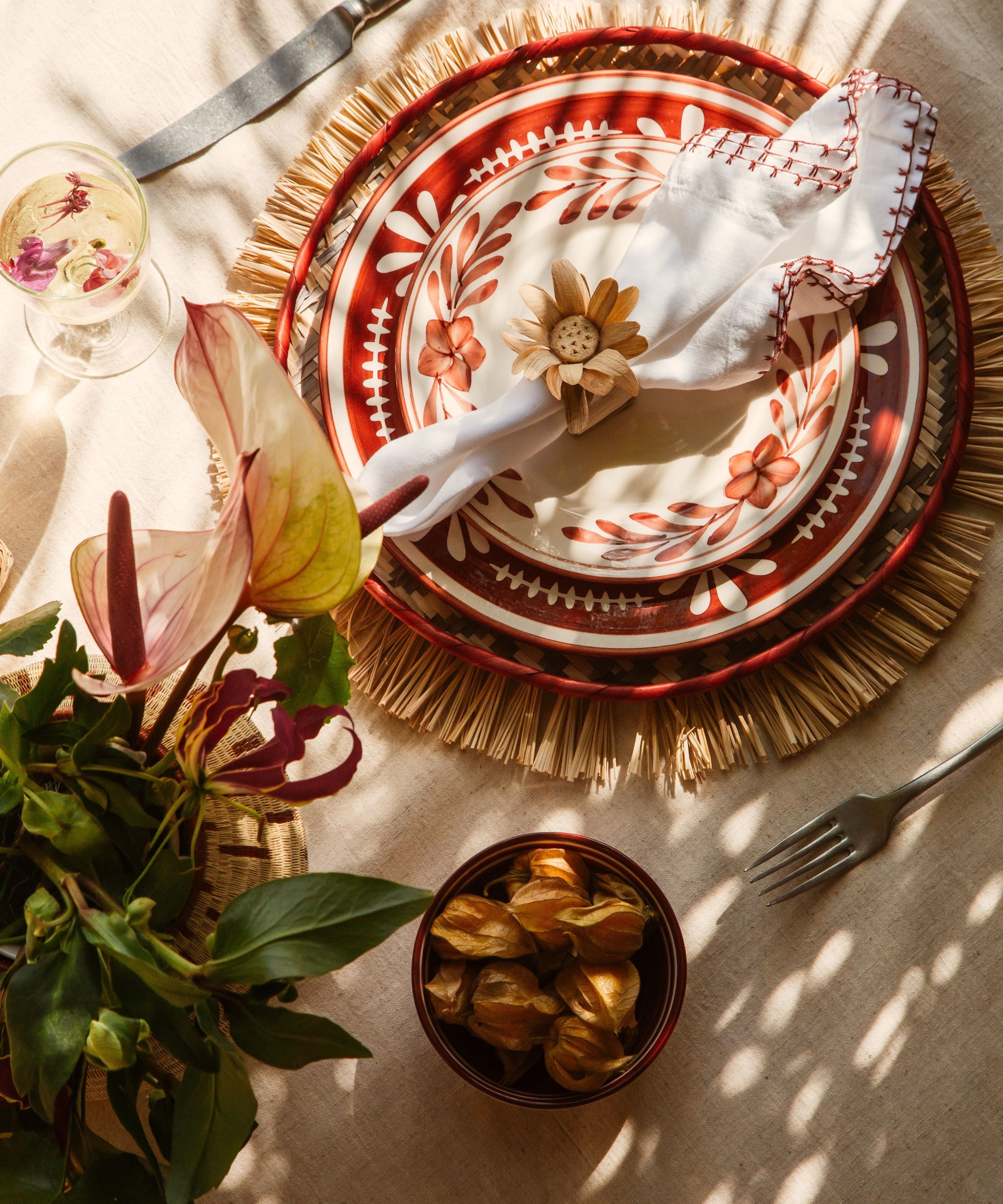 Flor Dinner Plate | Rust Red
