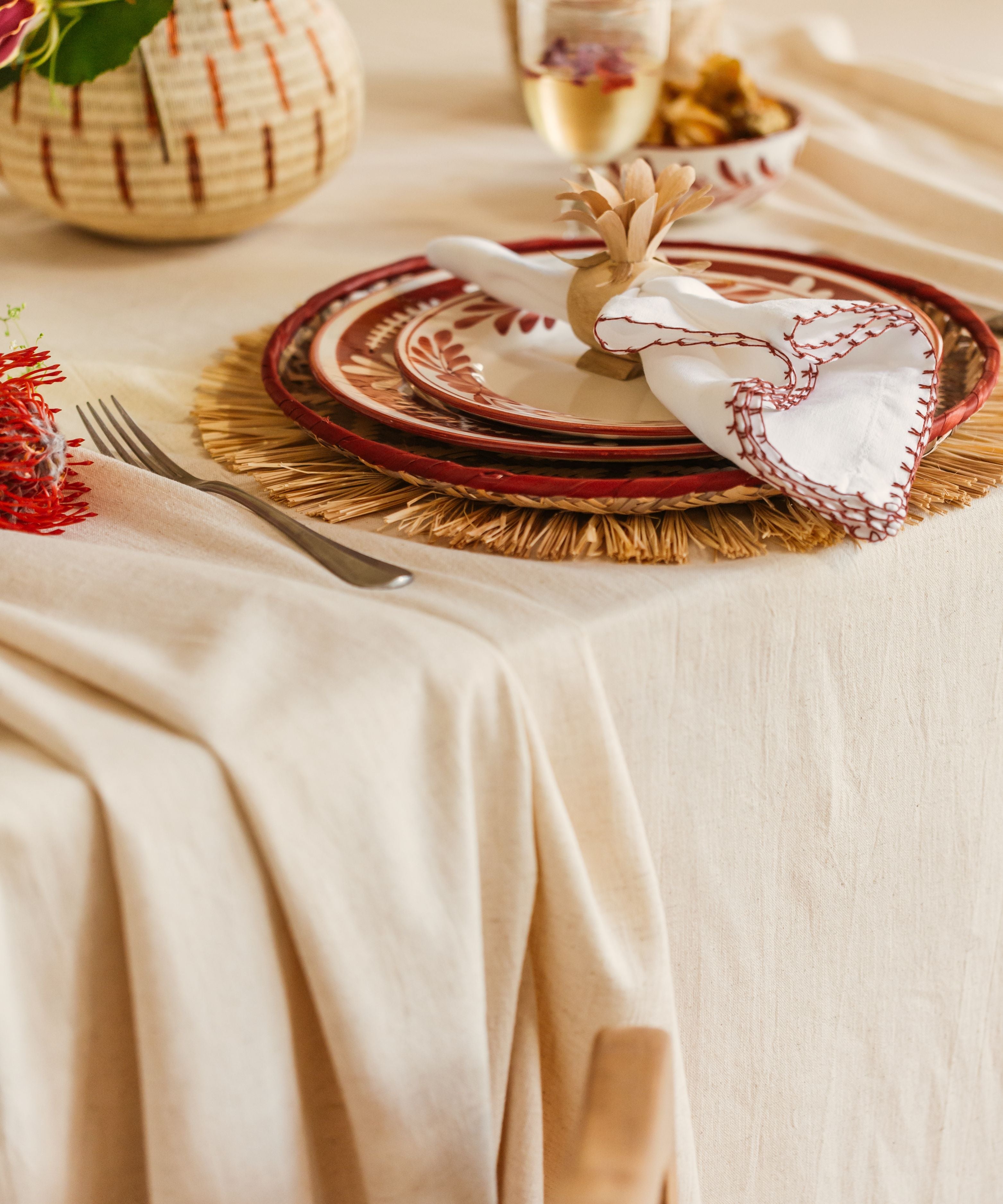 Flor Dinner Plate | Rust Red