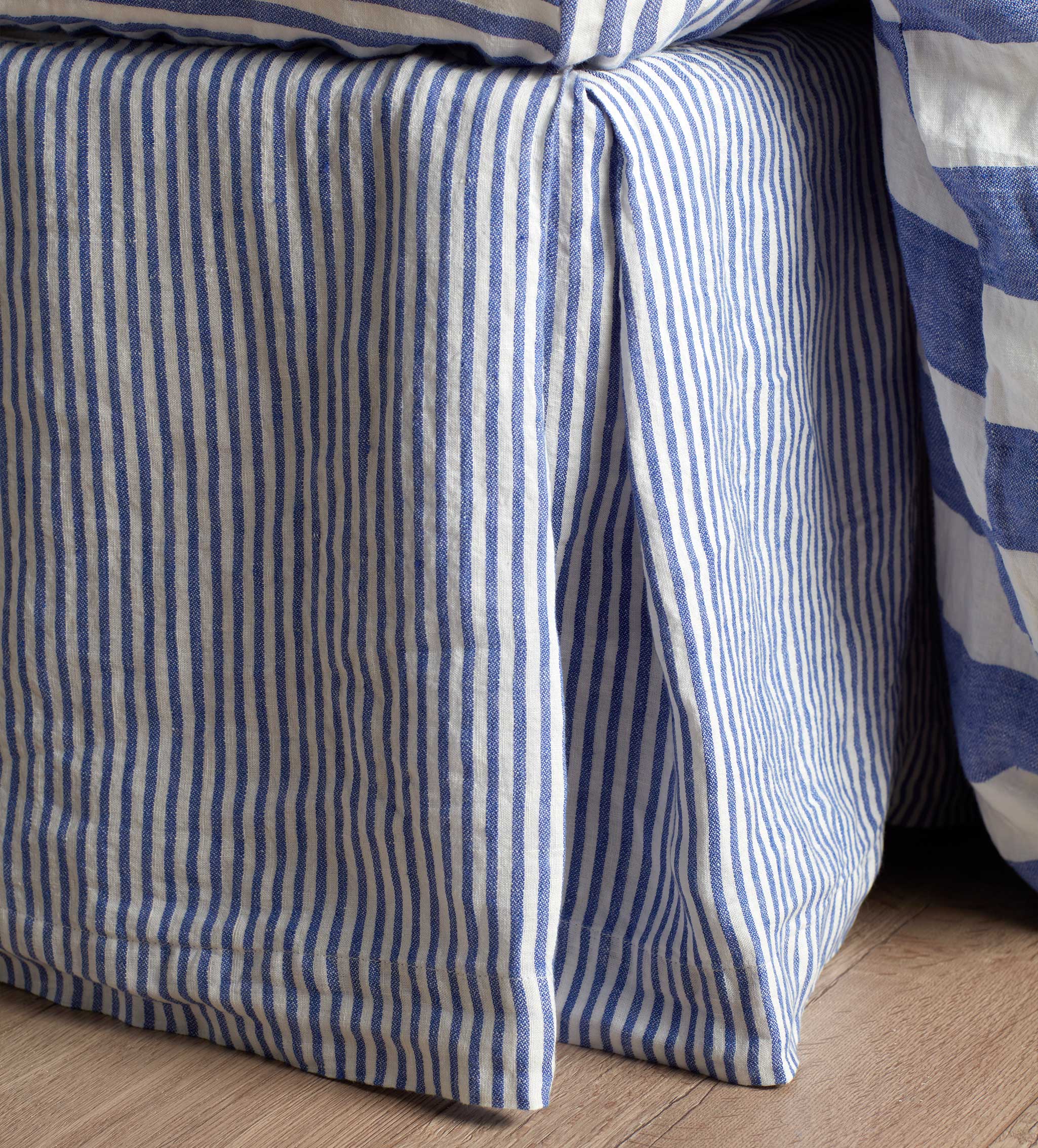 Cobalt Cora Stripe Linen Valance