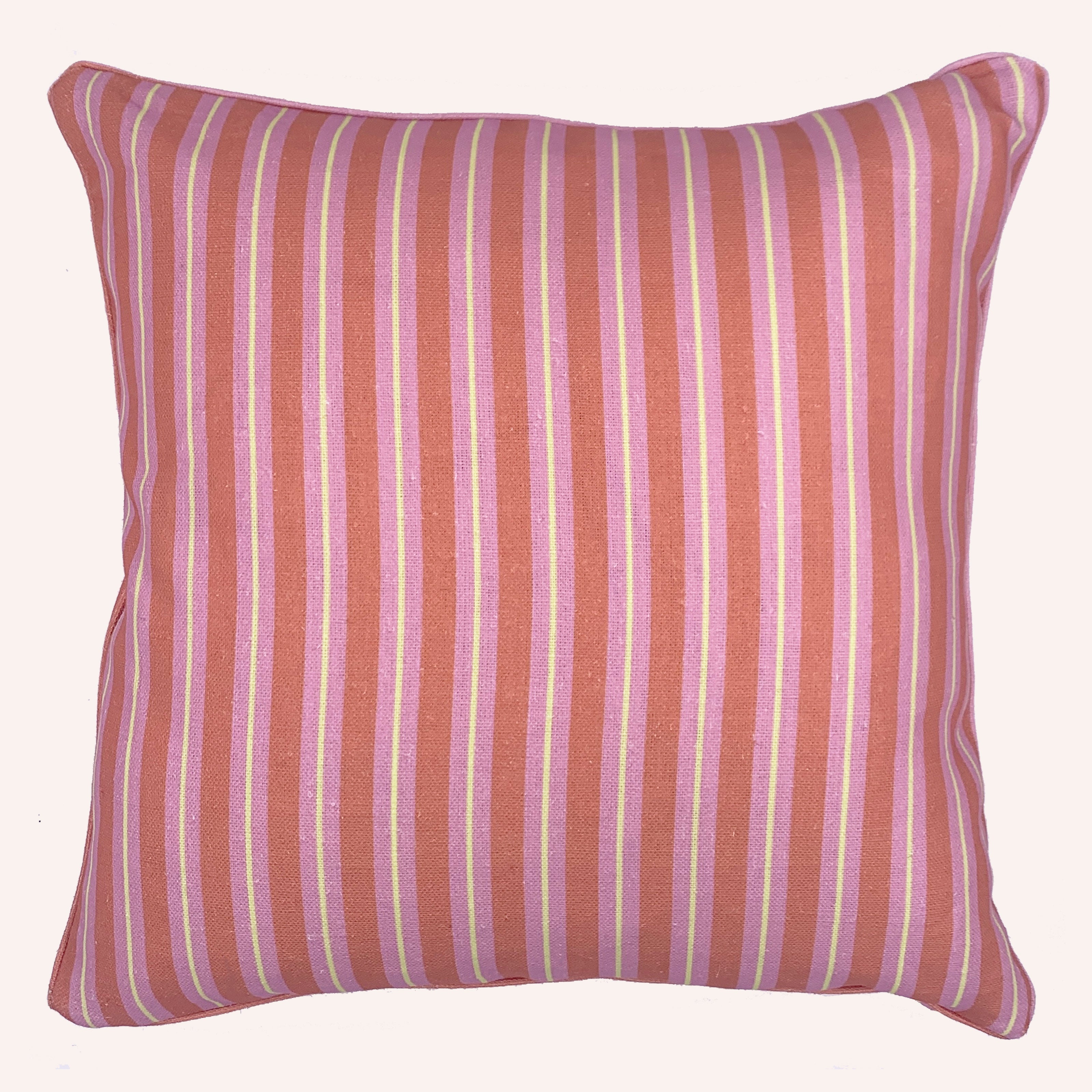 Stripe Cushion, Pink & Orange