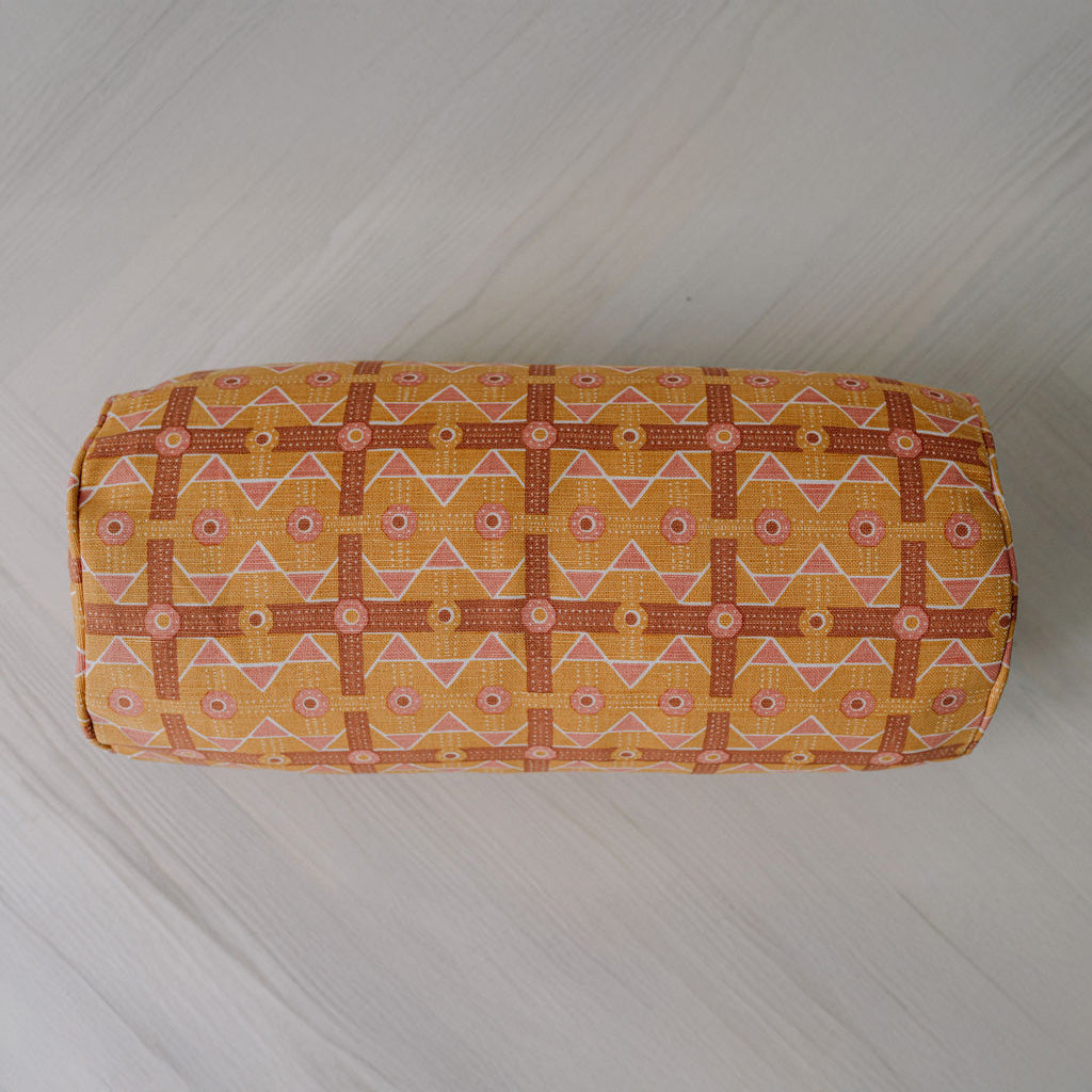 Brown Charbagh Bolster Cushion
