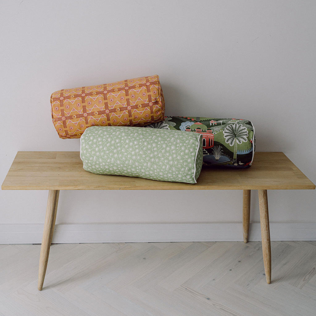 Brown Charbagh Bolster Cushion
