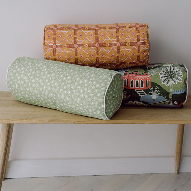 Brown Charbagh Bolster Cushion