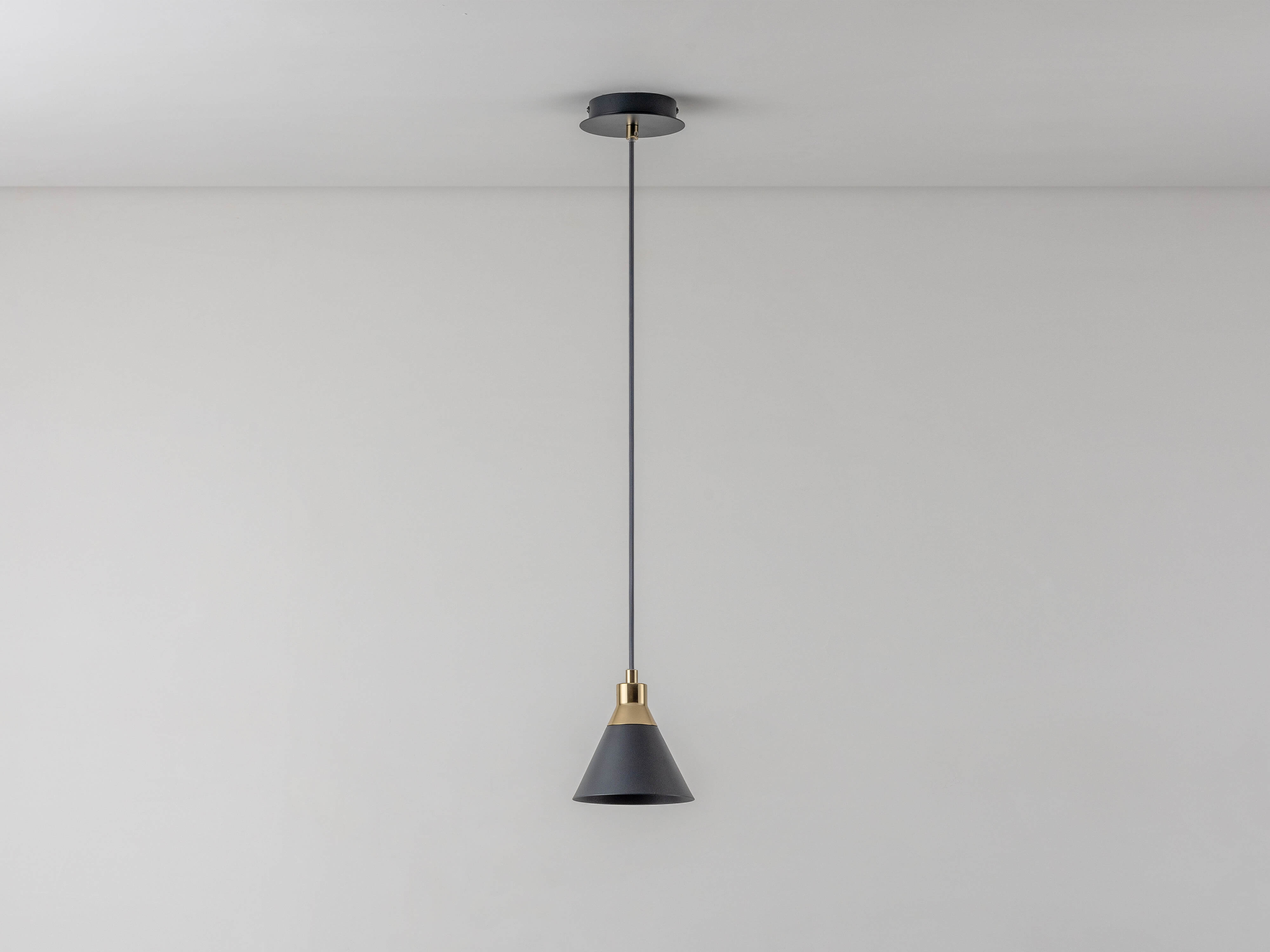 Charcoal grey cone pendent ceiling light