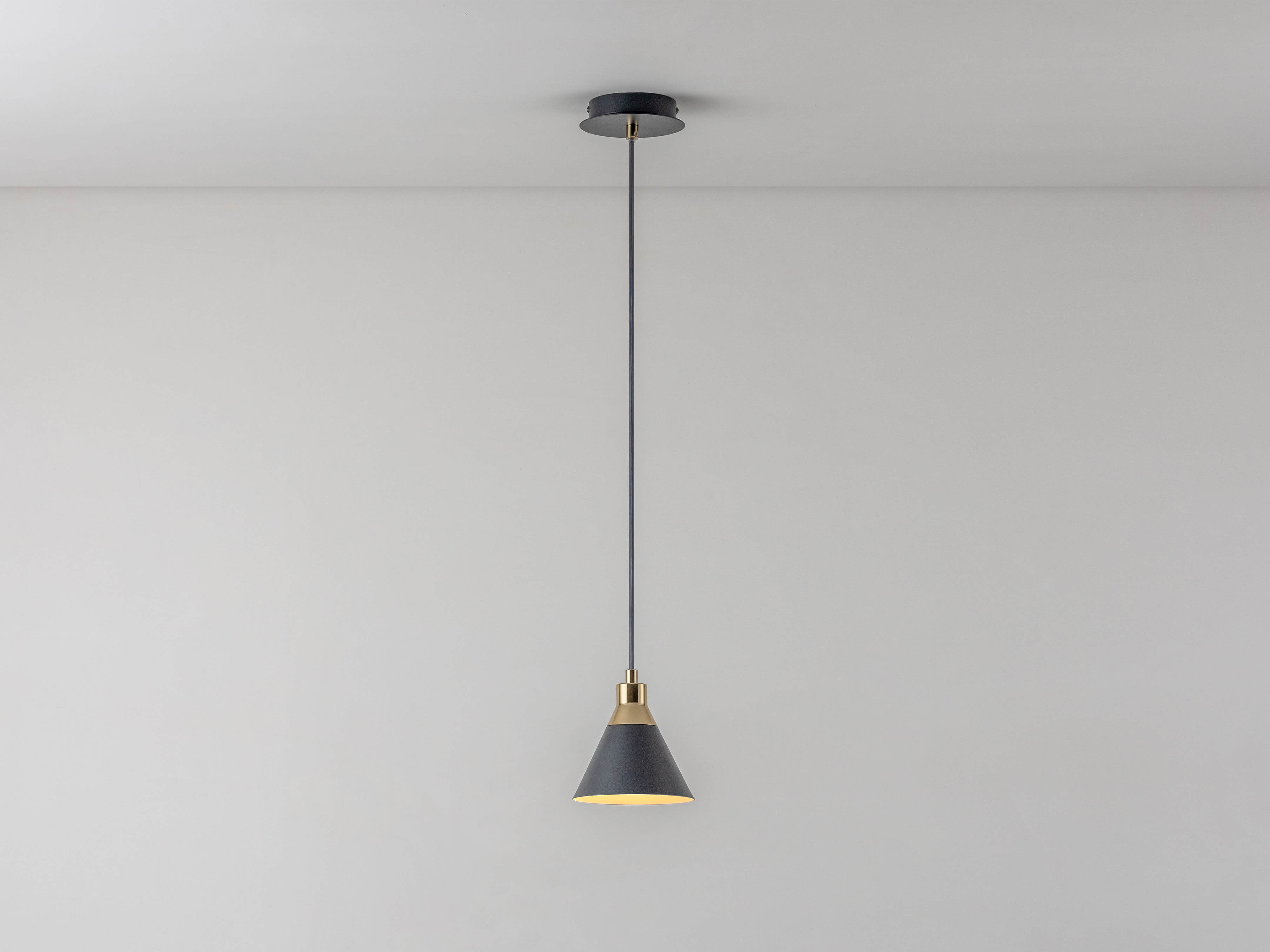 Charcoal grey cone pendent ceiling light