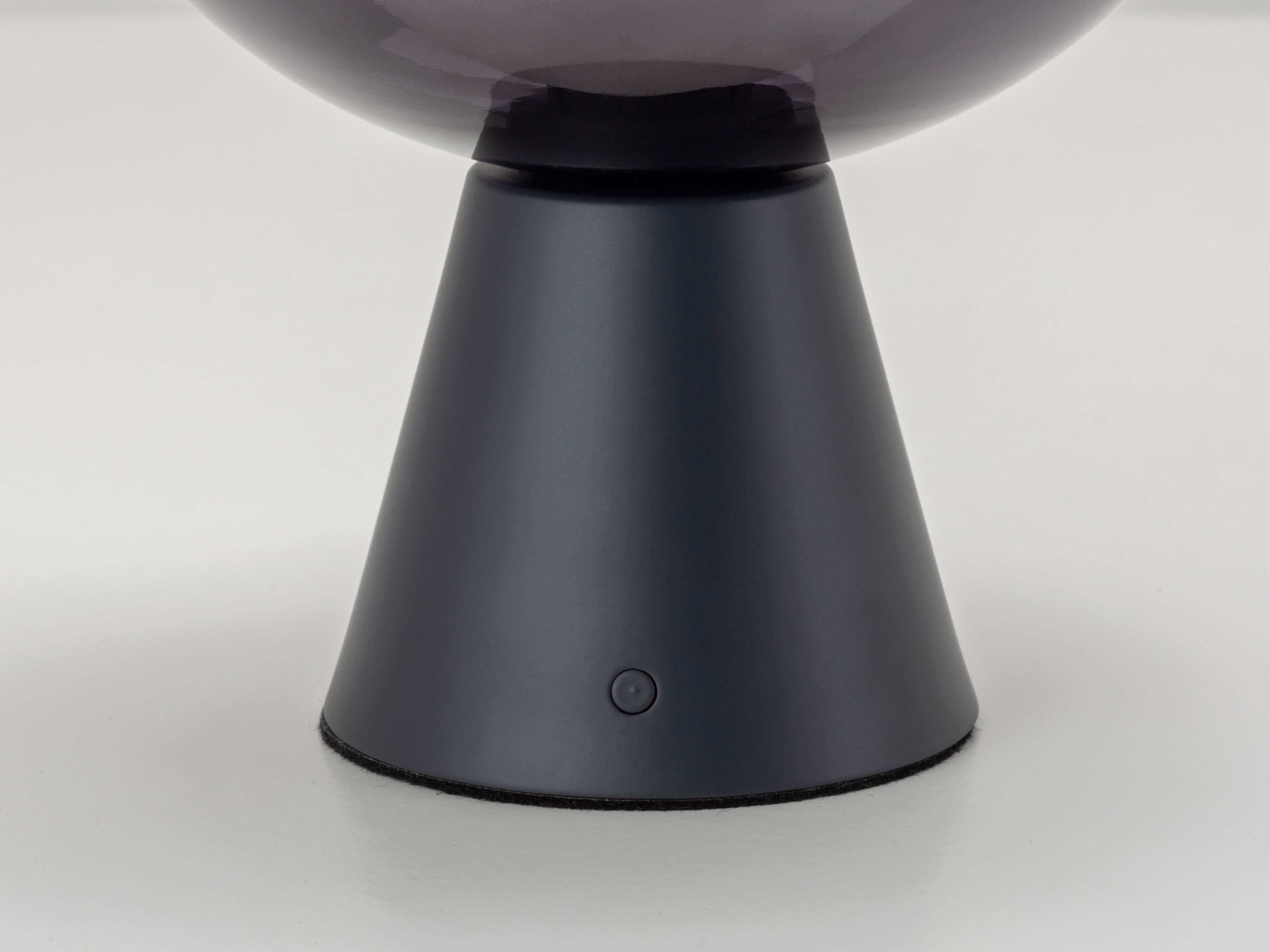 Charcoal grey dome cordless table lamp