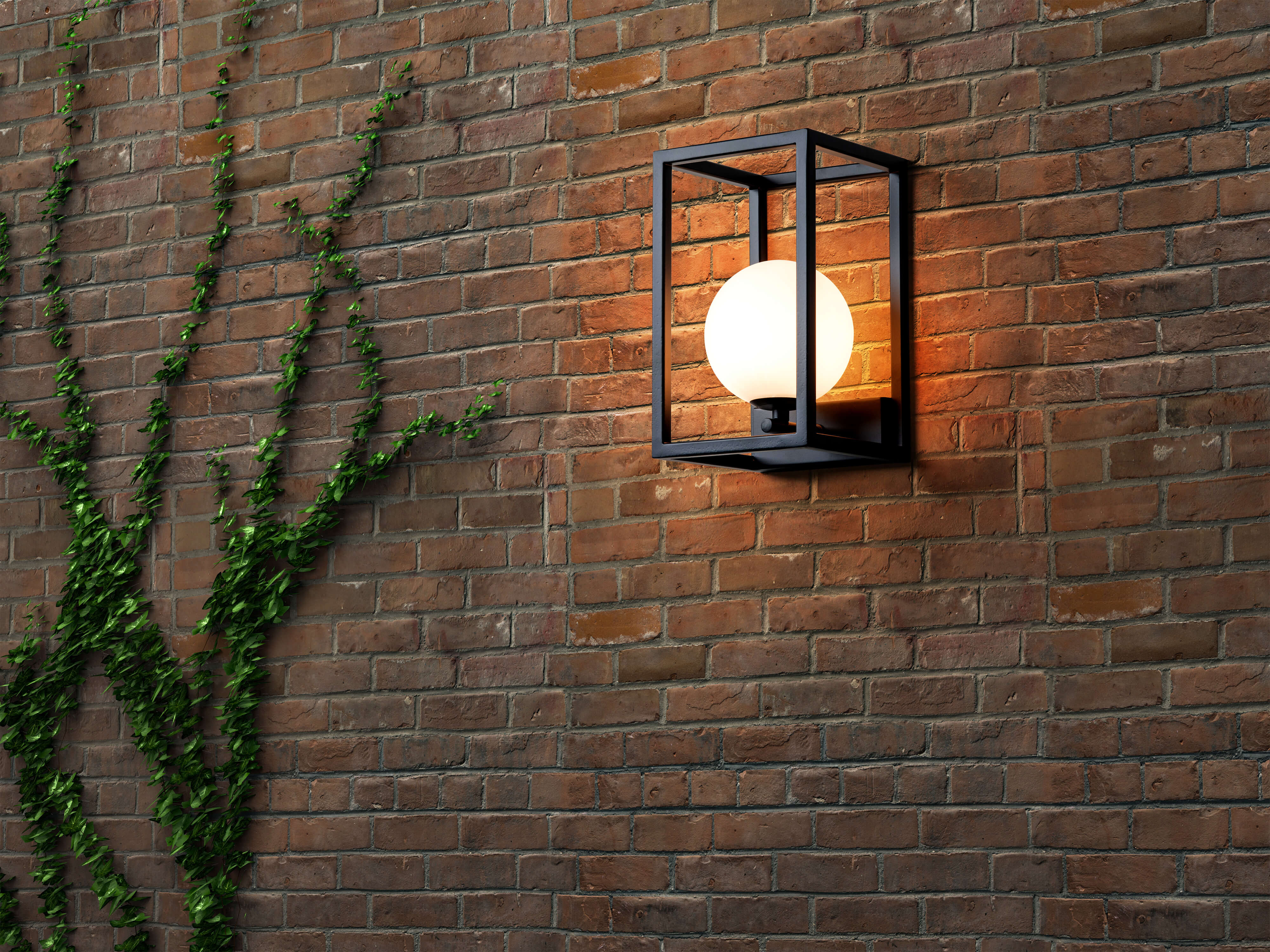 Charcoal grey lantern wall light