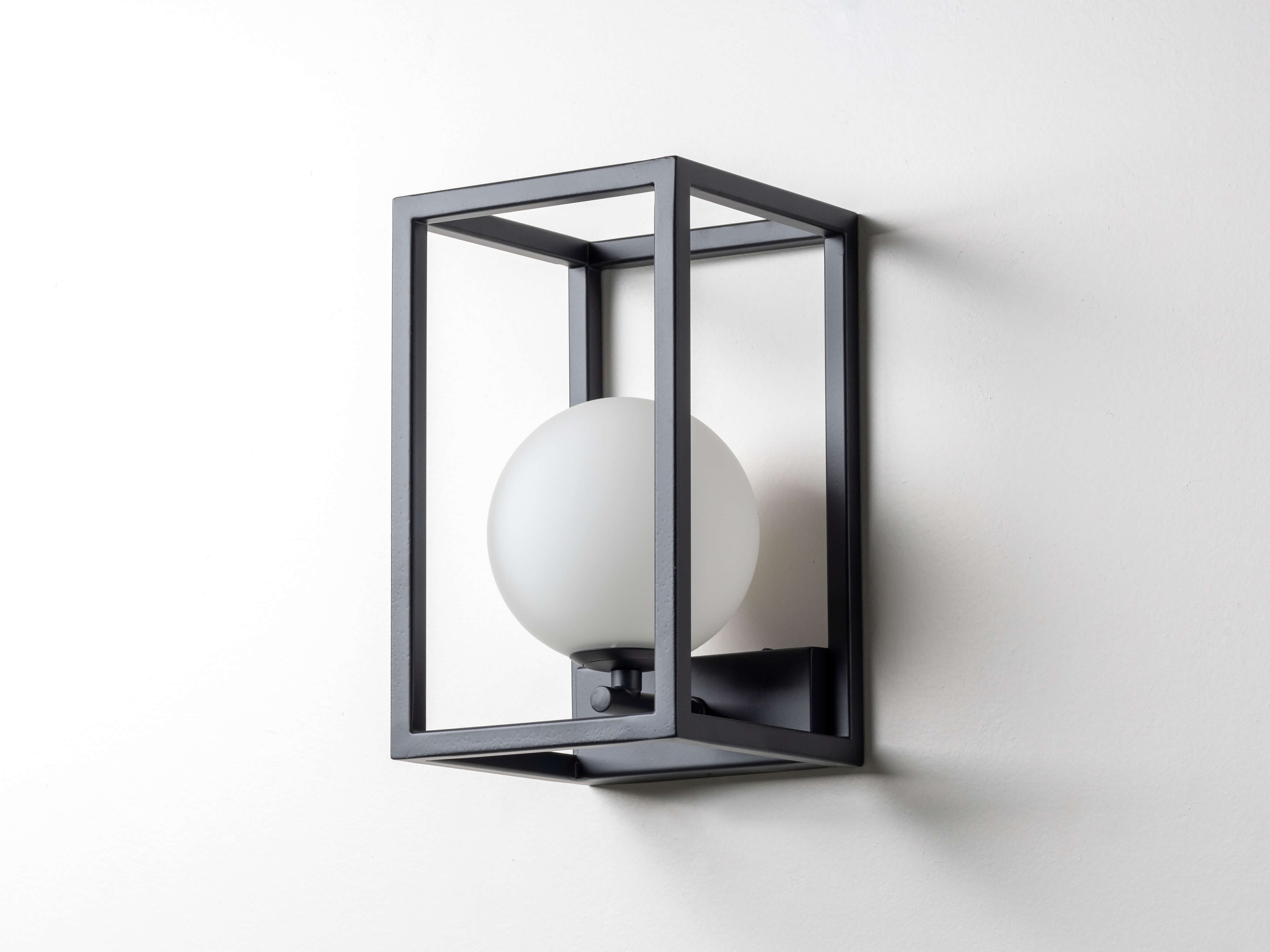 Charcoal grey lantern wall light