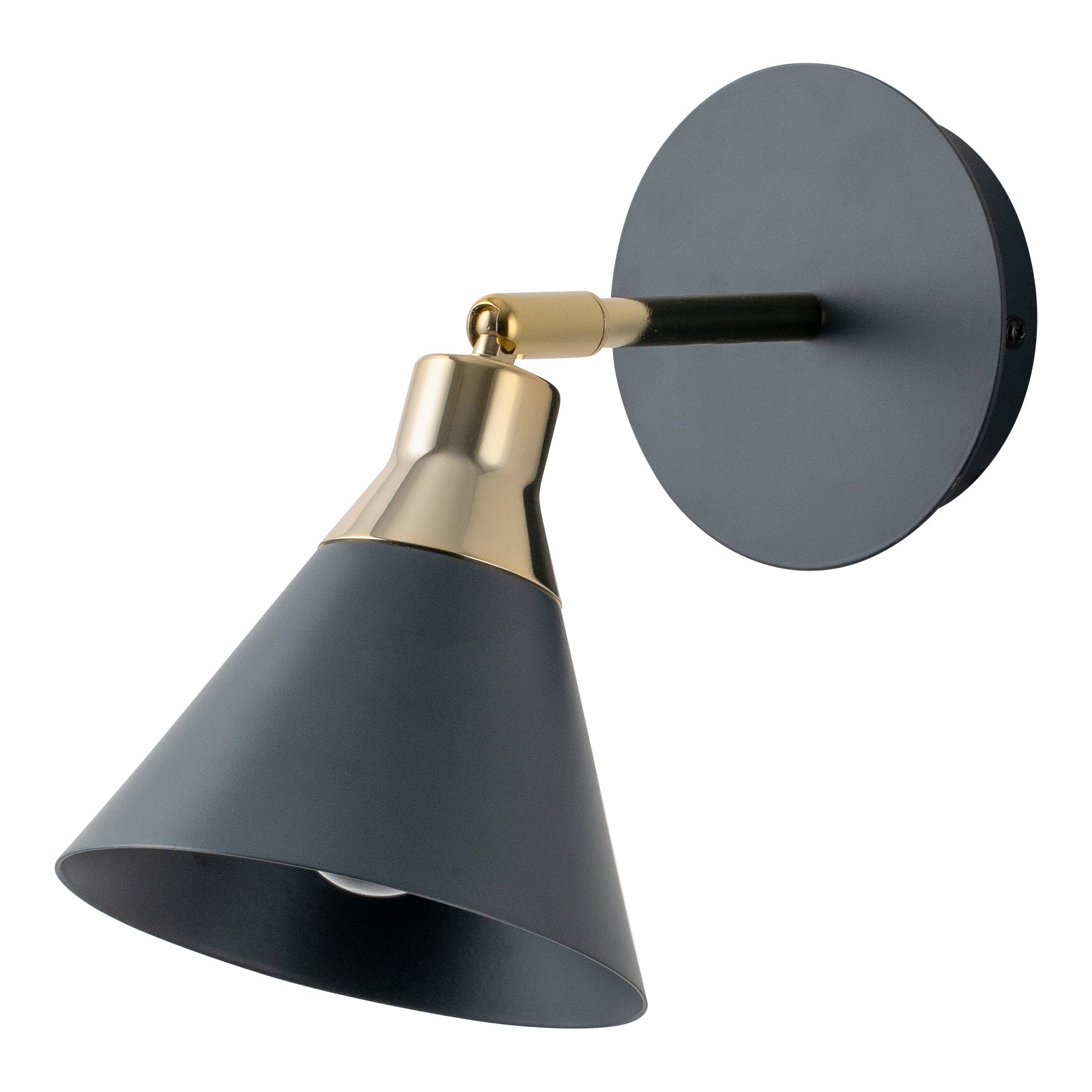 Charcoal grey cone wall light