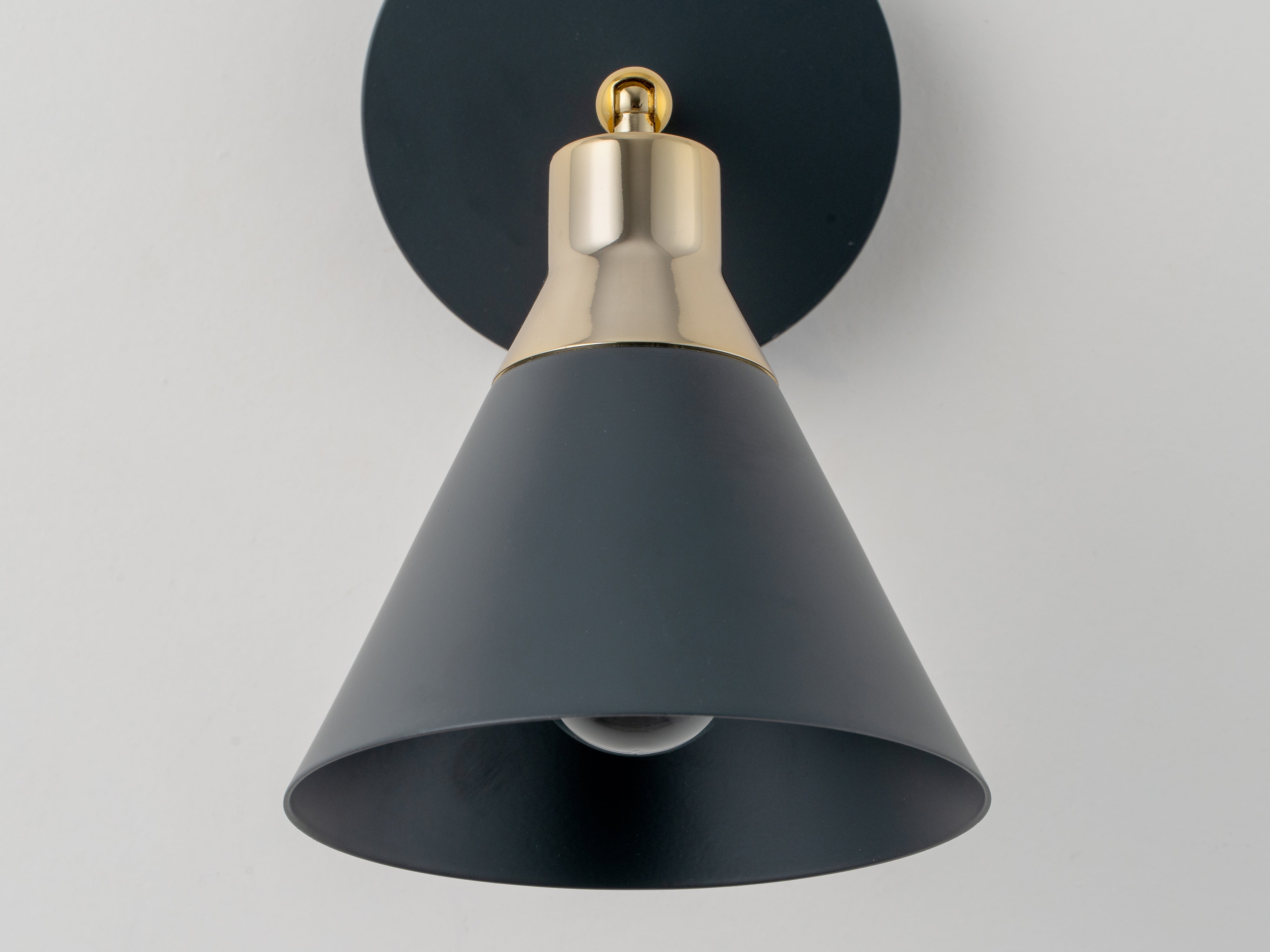 Charcoal grey cone wall light