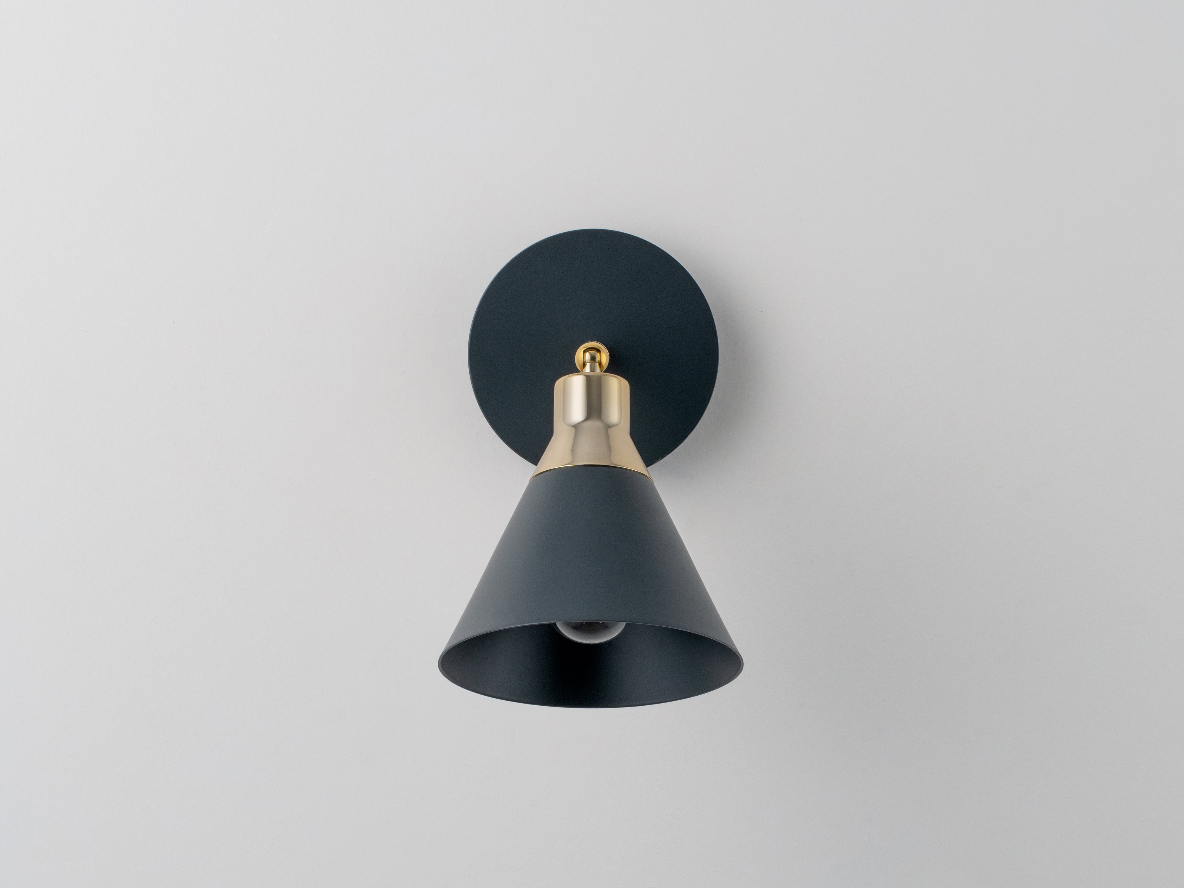 Charcoal grey cone wall light