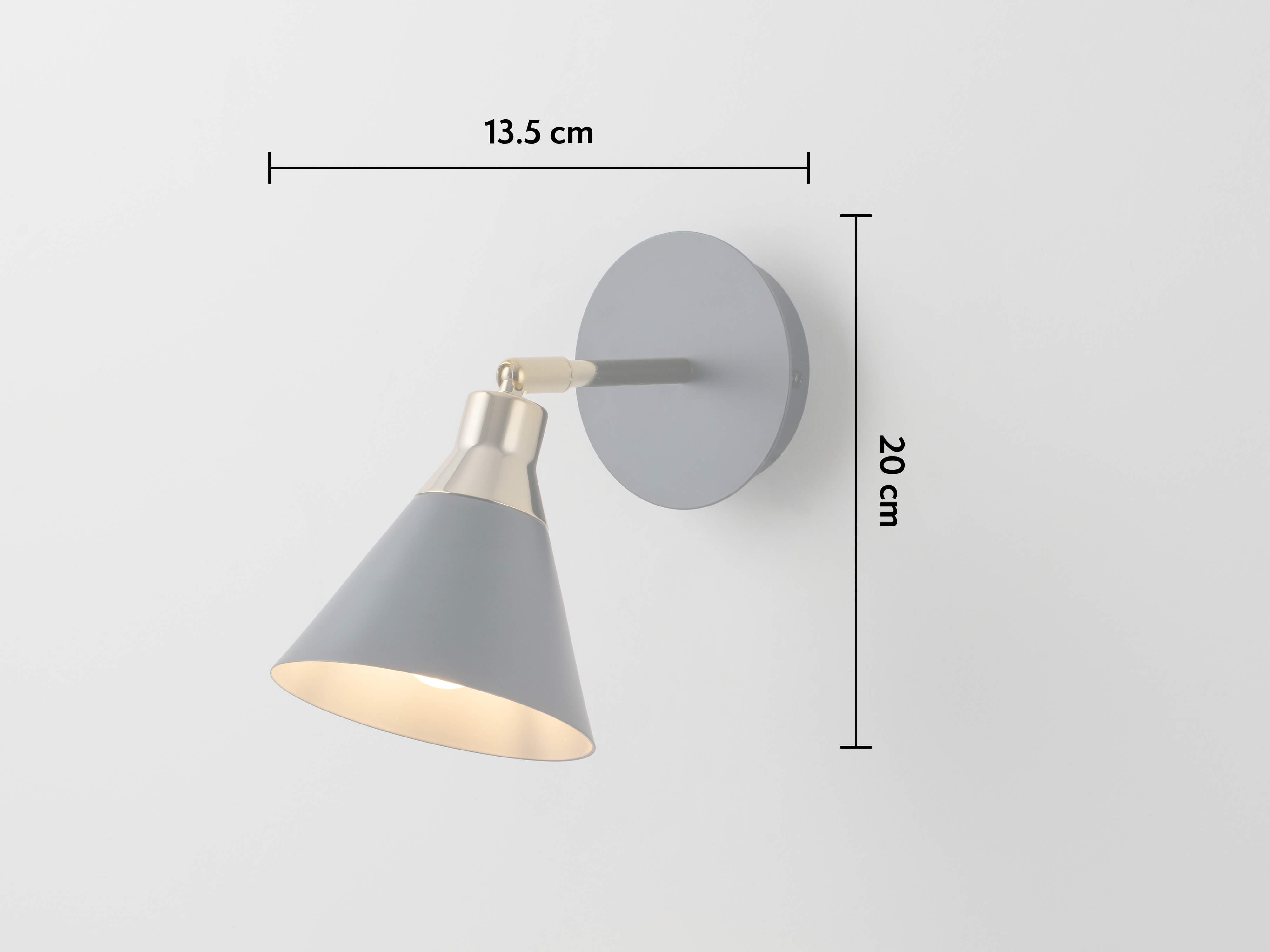 Charcoal grey cone wall light