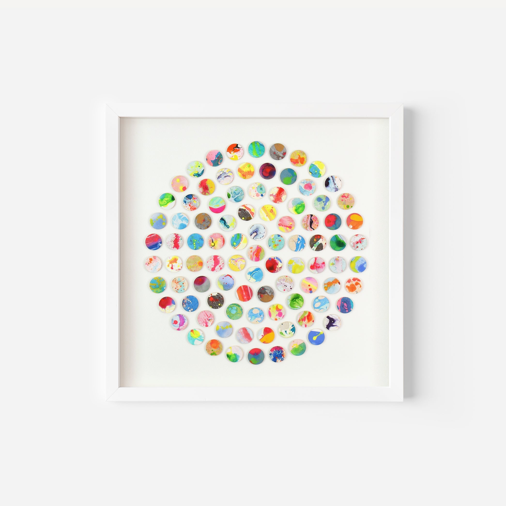 Marbled Dots Collage Geometric Painting