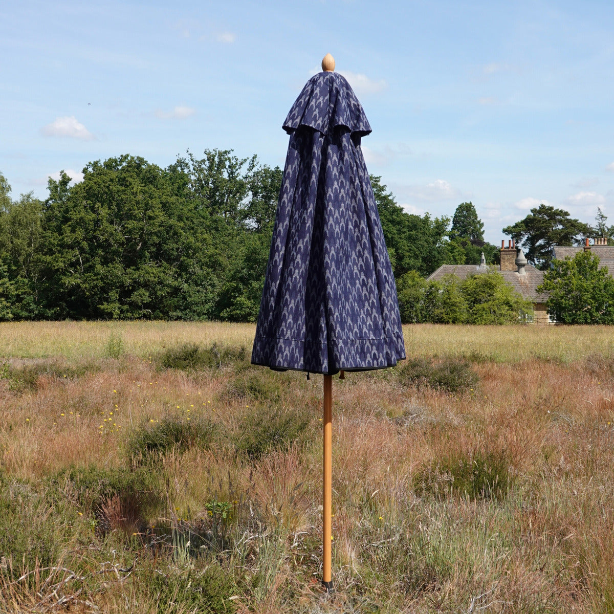 Navy Blue Cowley Parasol With Valance