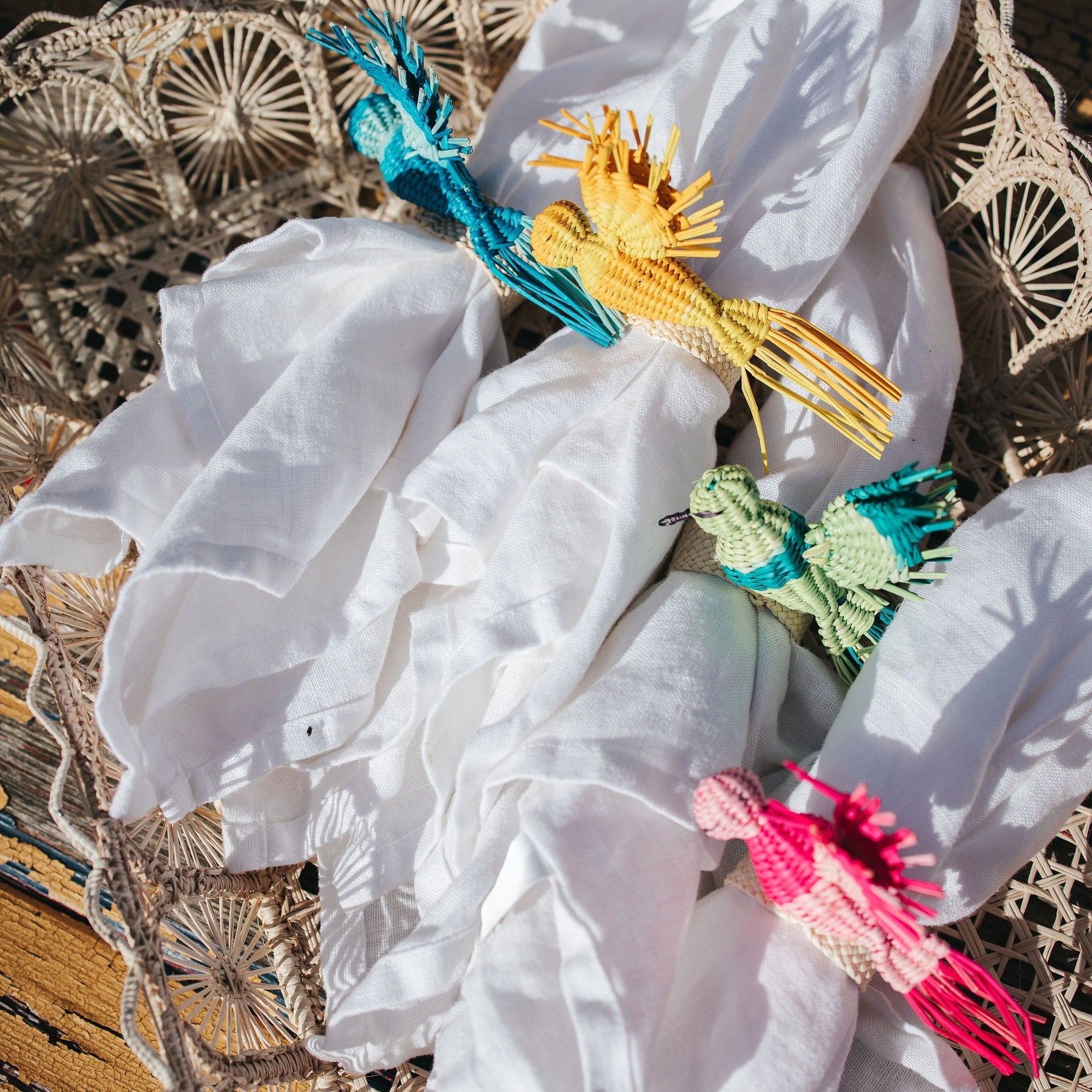 Palmito Multi-Coloured Hummingbird Napkin Rings (Set of 4)