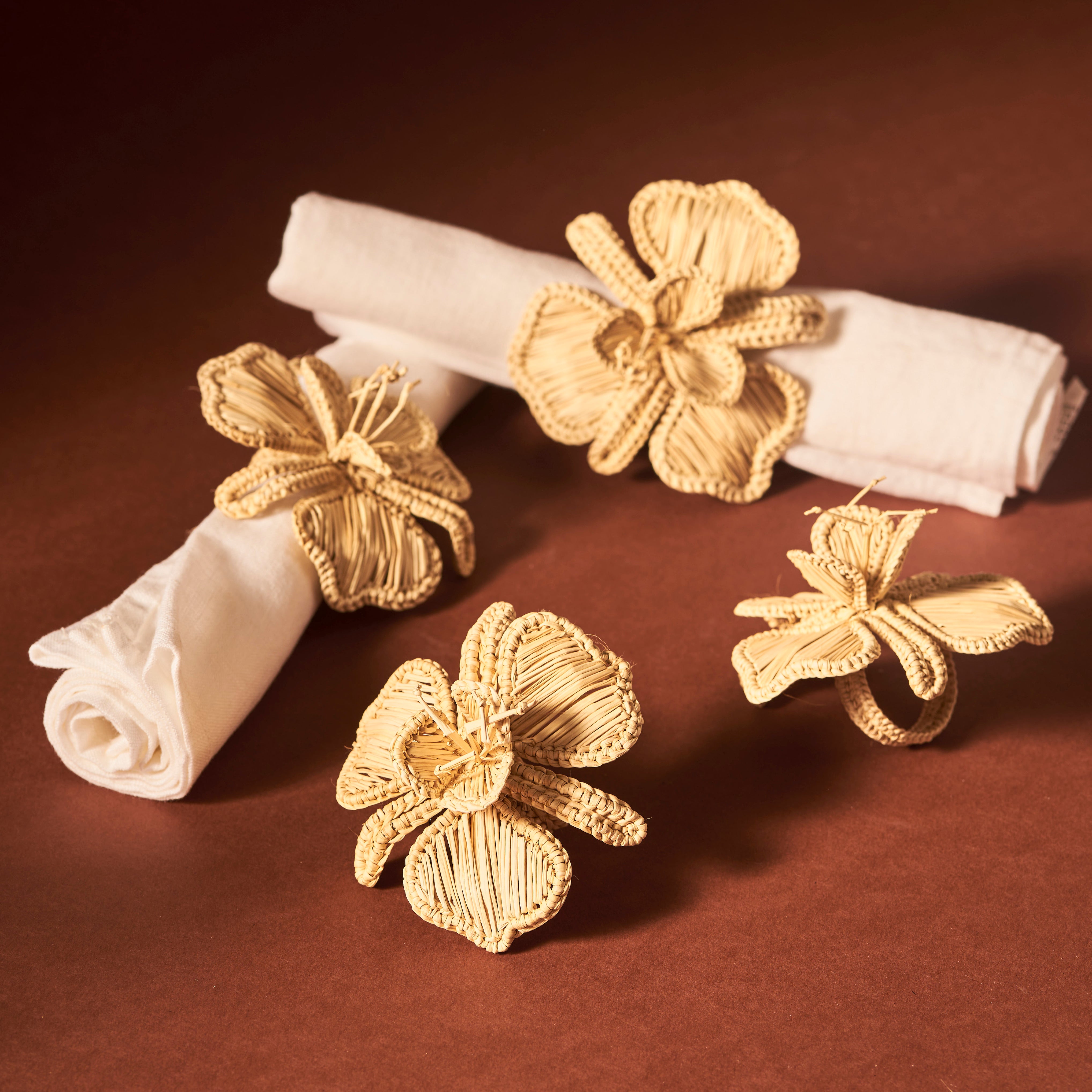 Orchid Woven Napkin Rings (Set of 4)