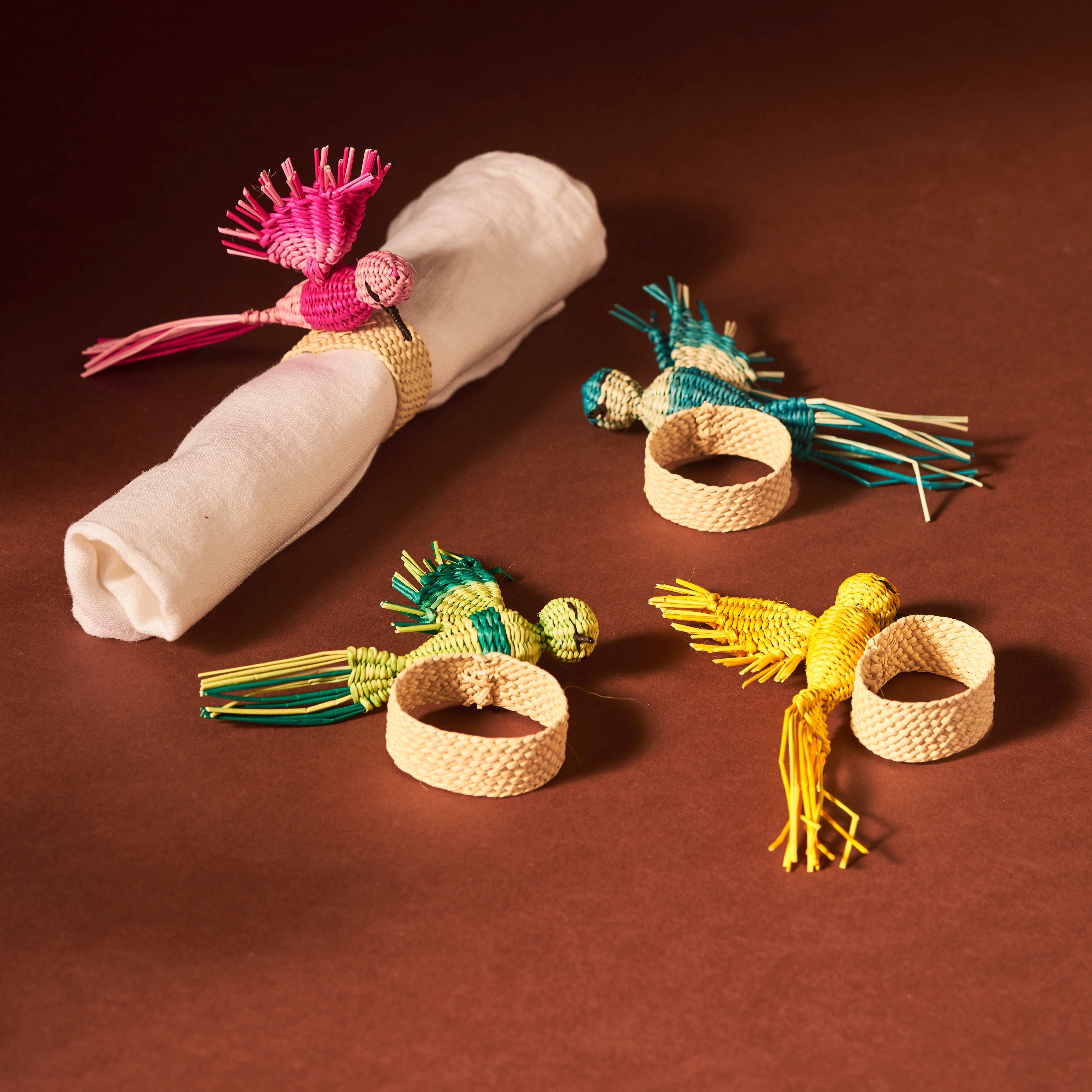 Palmito Multi-Coloured Hummingbird Napkin Rings (Set of 4)