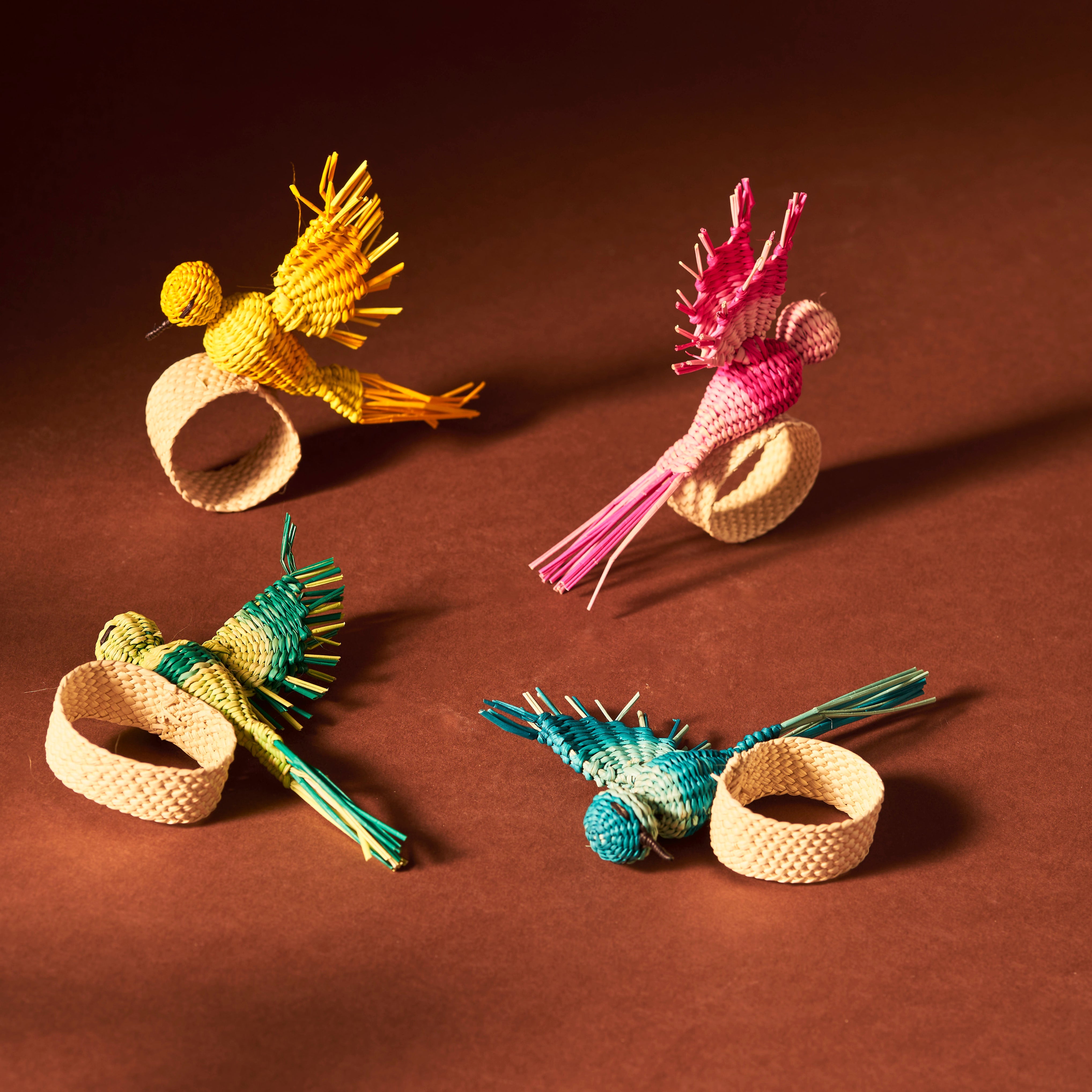 Palmito Multi-Coloured Hummingbird Napkin Rings (Set of 4)