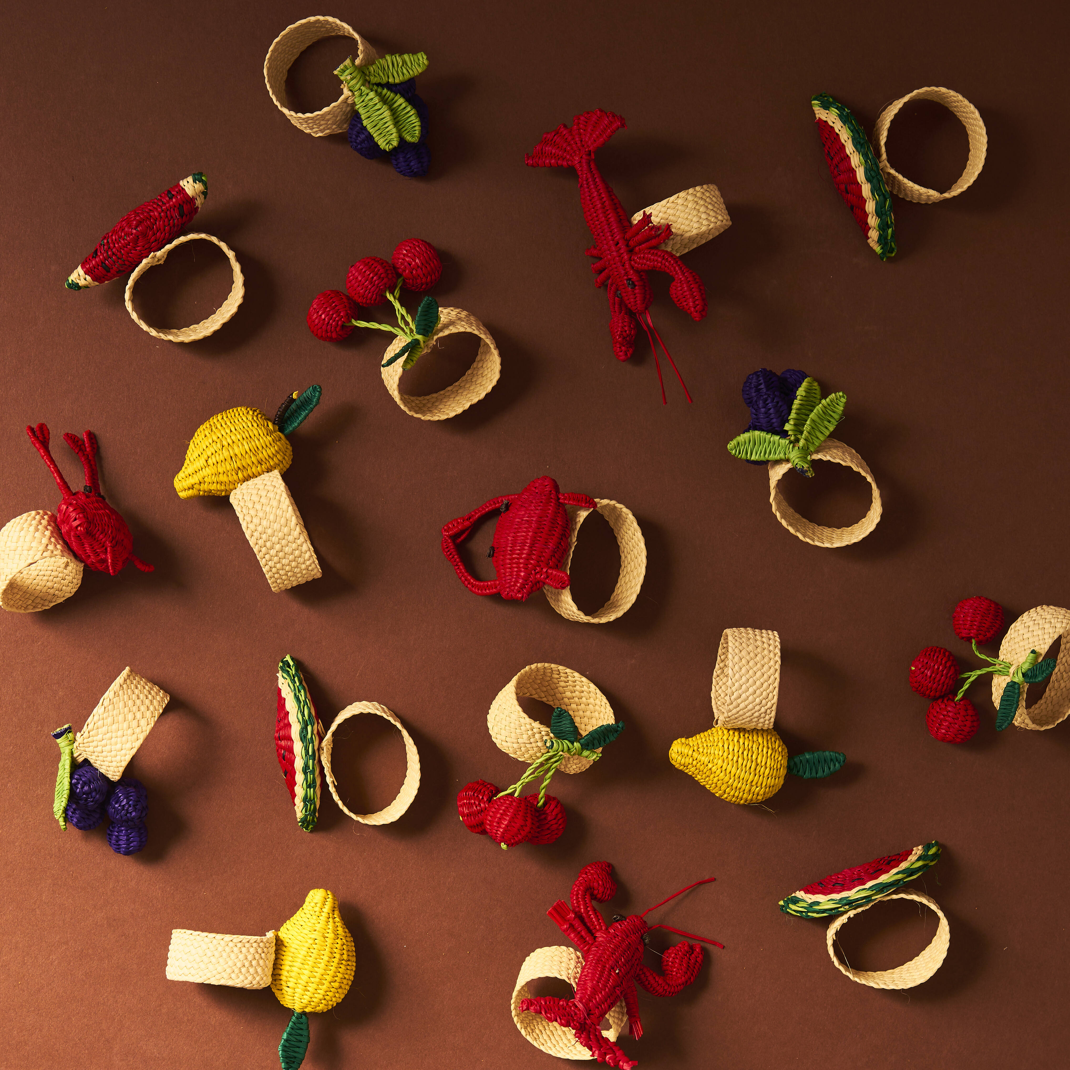 Palmito Mixed Fruit Napkin Rings (Set of 4)