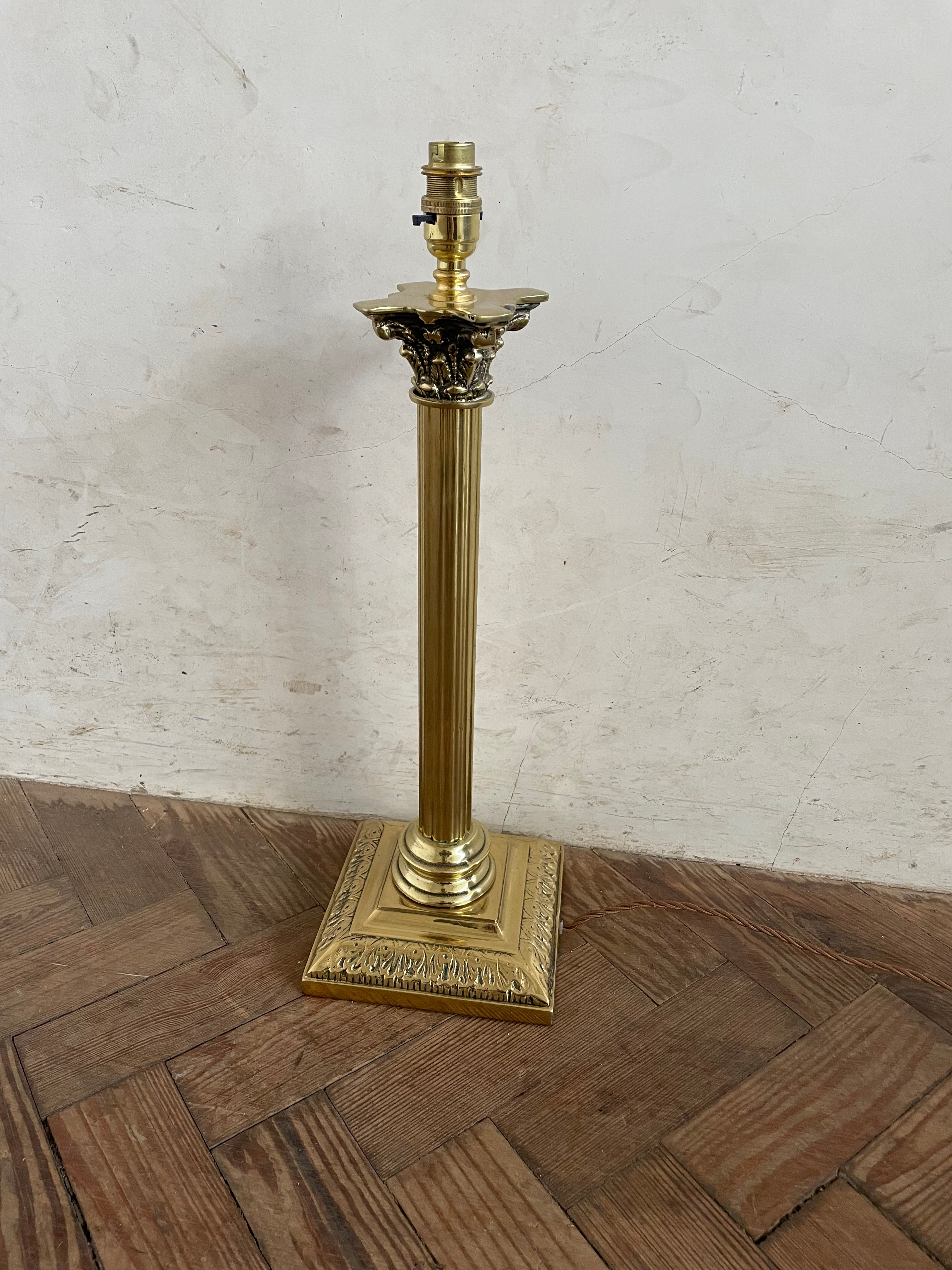 Brass Column Lamp