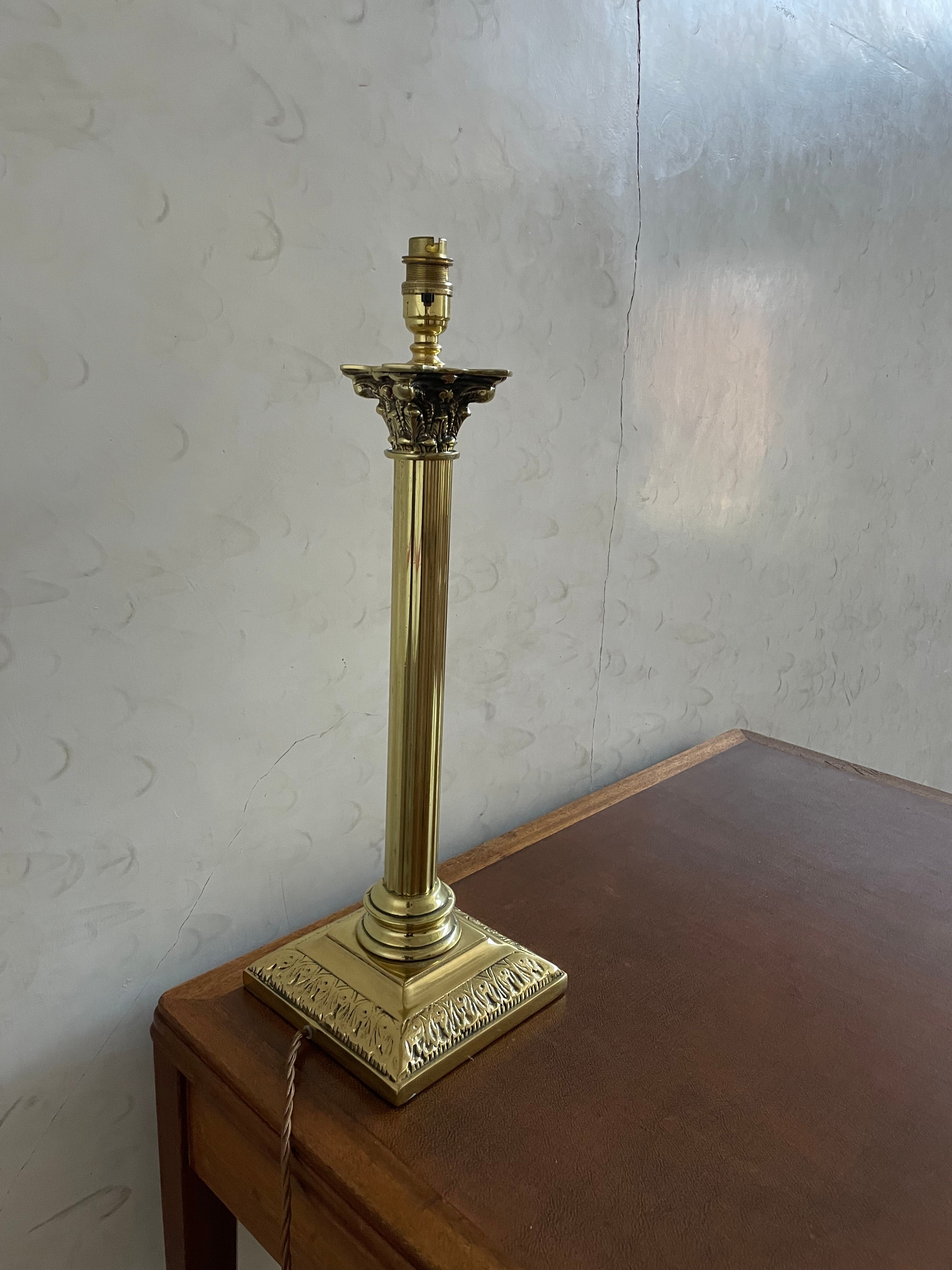 Brass Column Lamp
