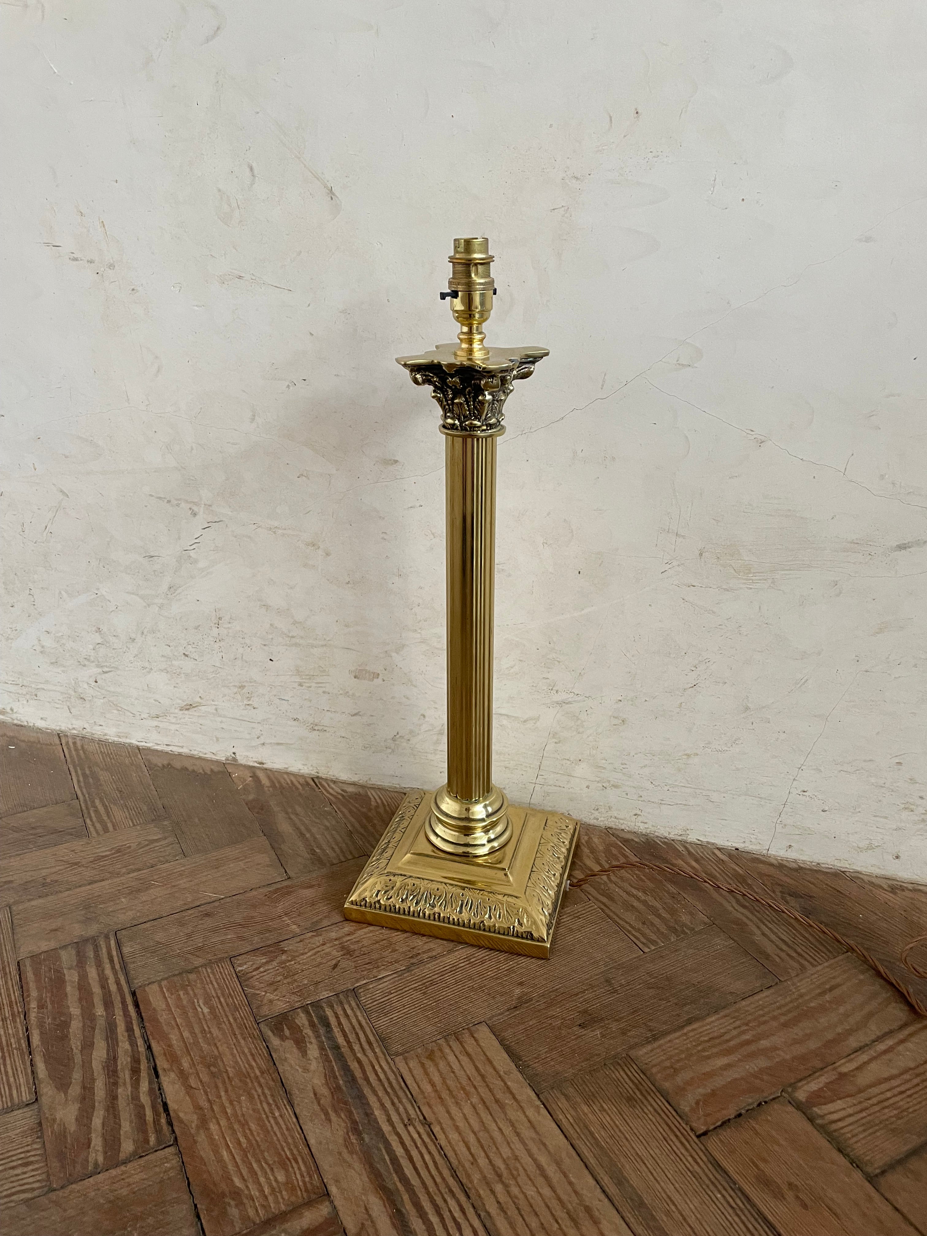 Brass Column Lamp