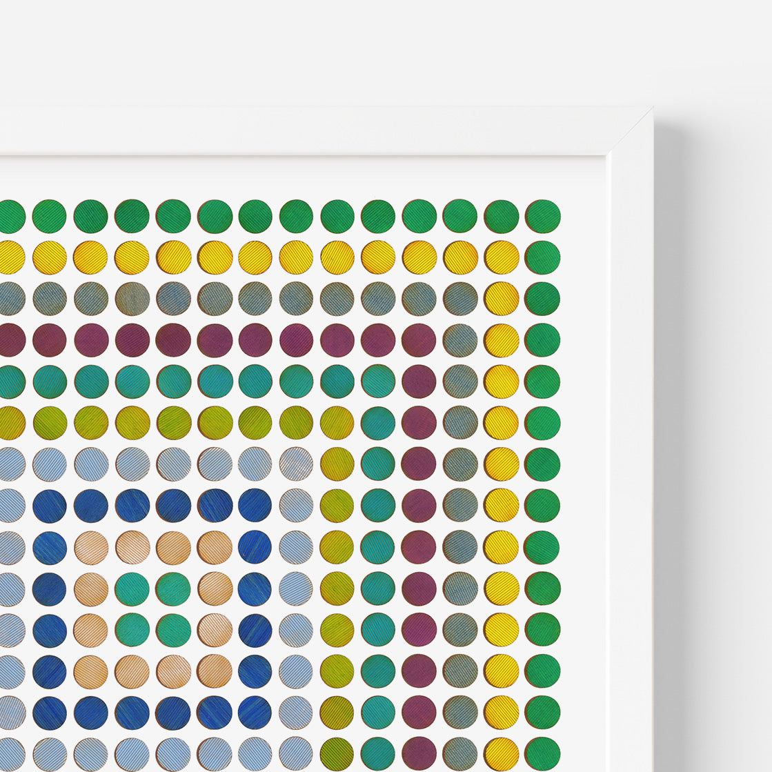 Painted Dot Collage Concentric Squares Print