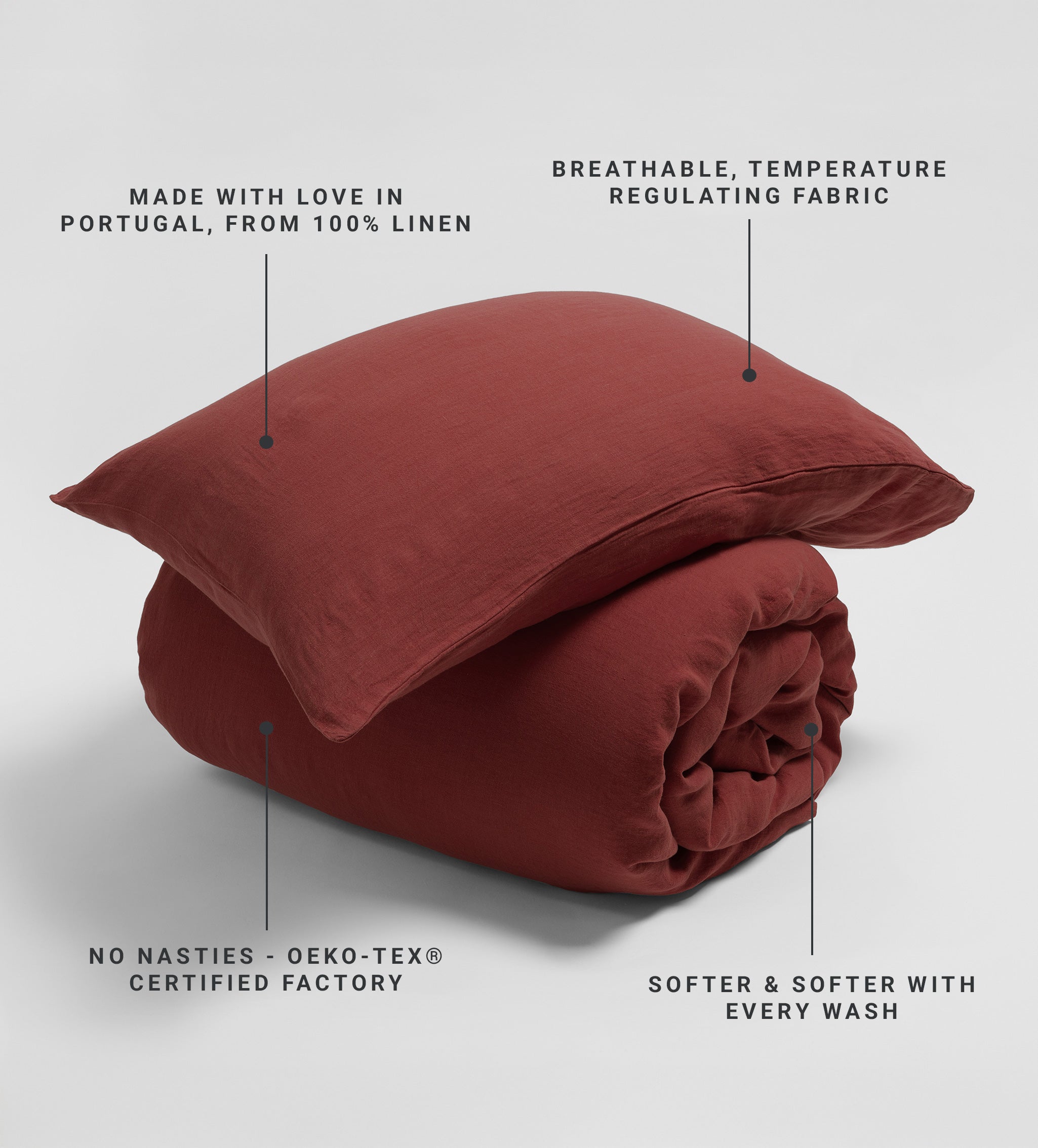 Conker 100% Linen Duvet Cover
