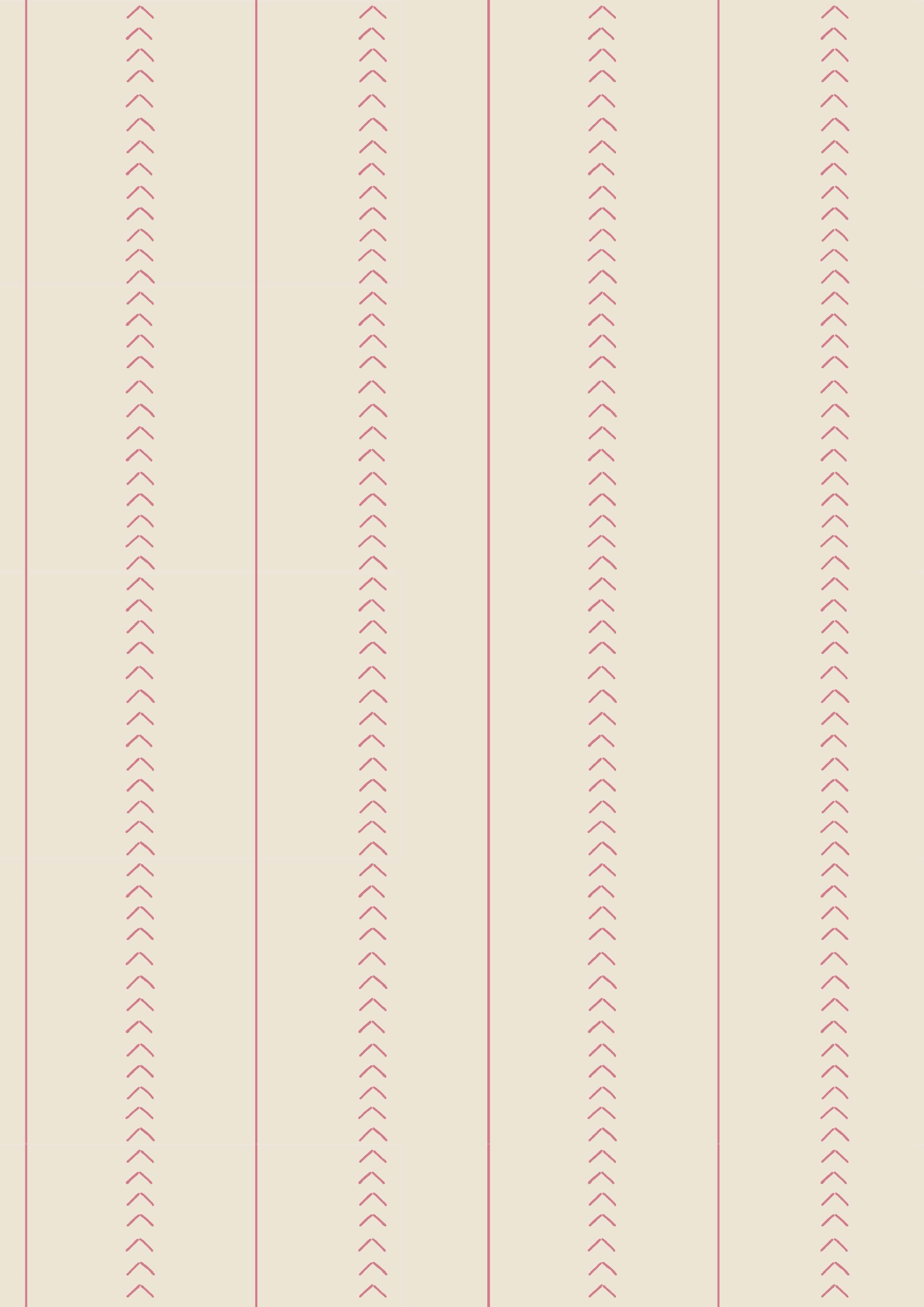 Sail Stitch Stripe Wallpaper - CORAL