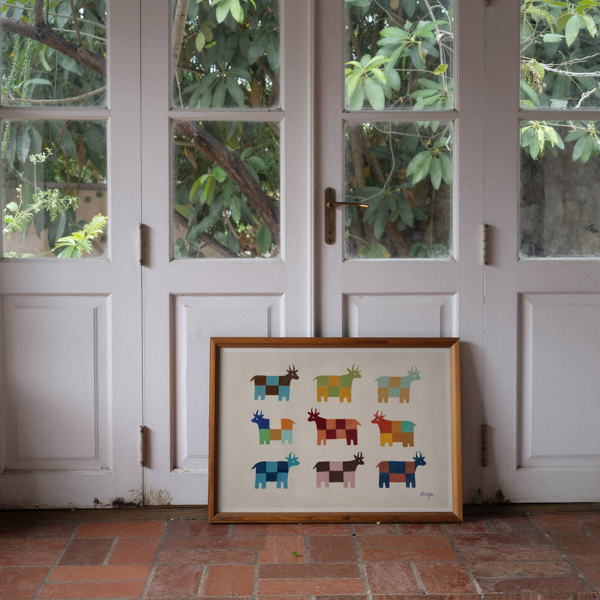 Moo Patchwork Cow Art Print