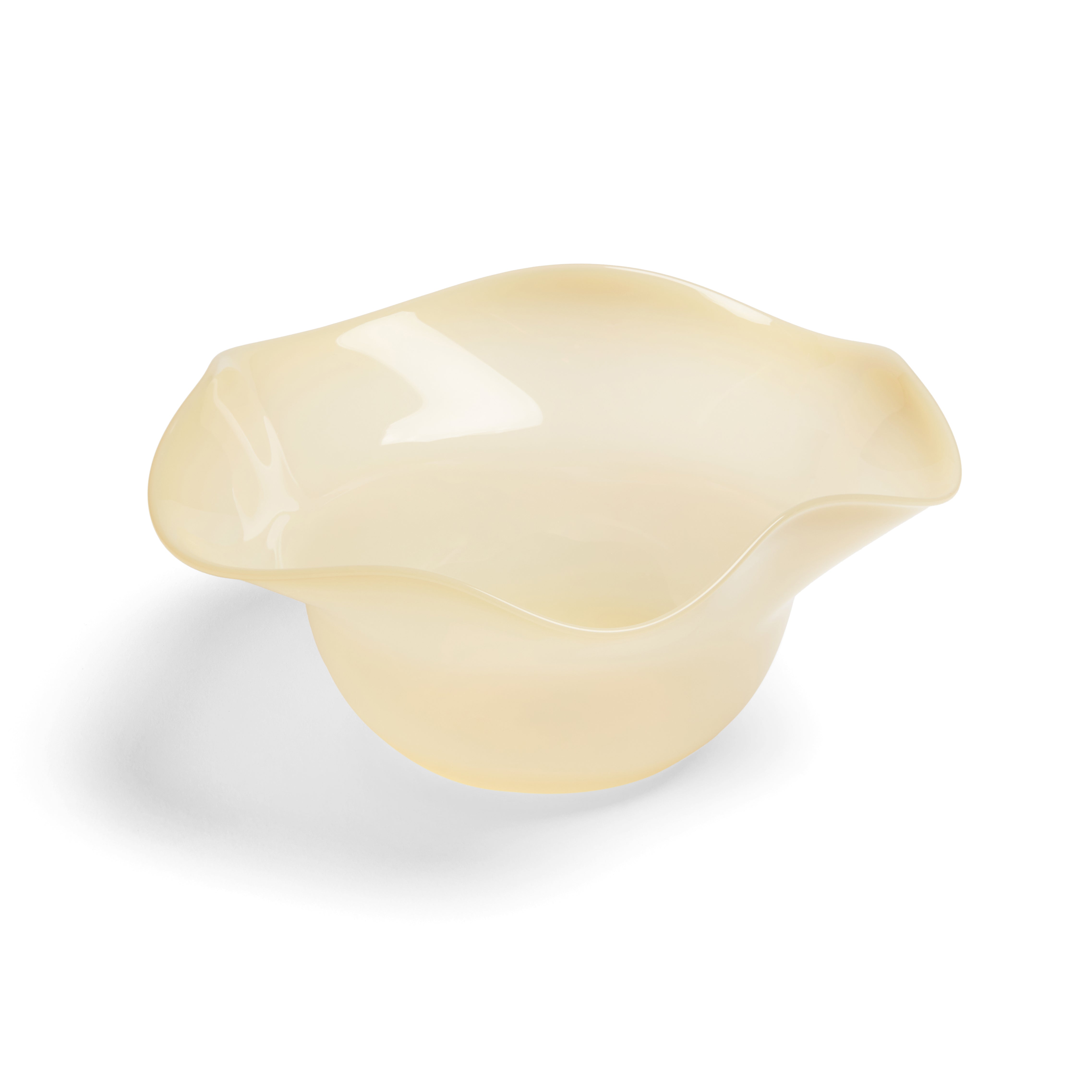 The Antonia Murano Ruffle Bowl in Yellow