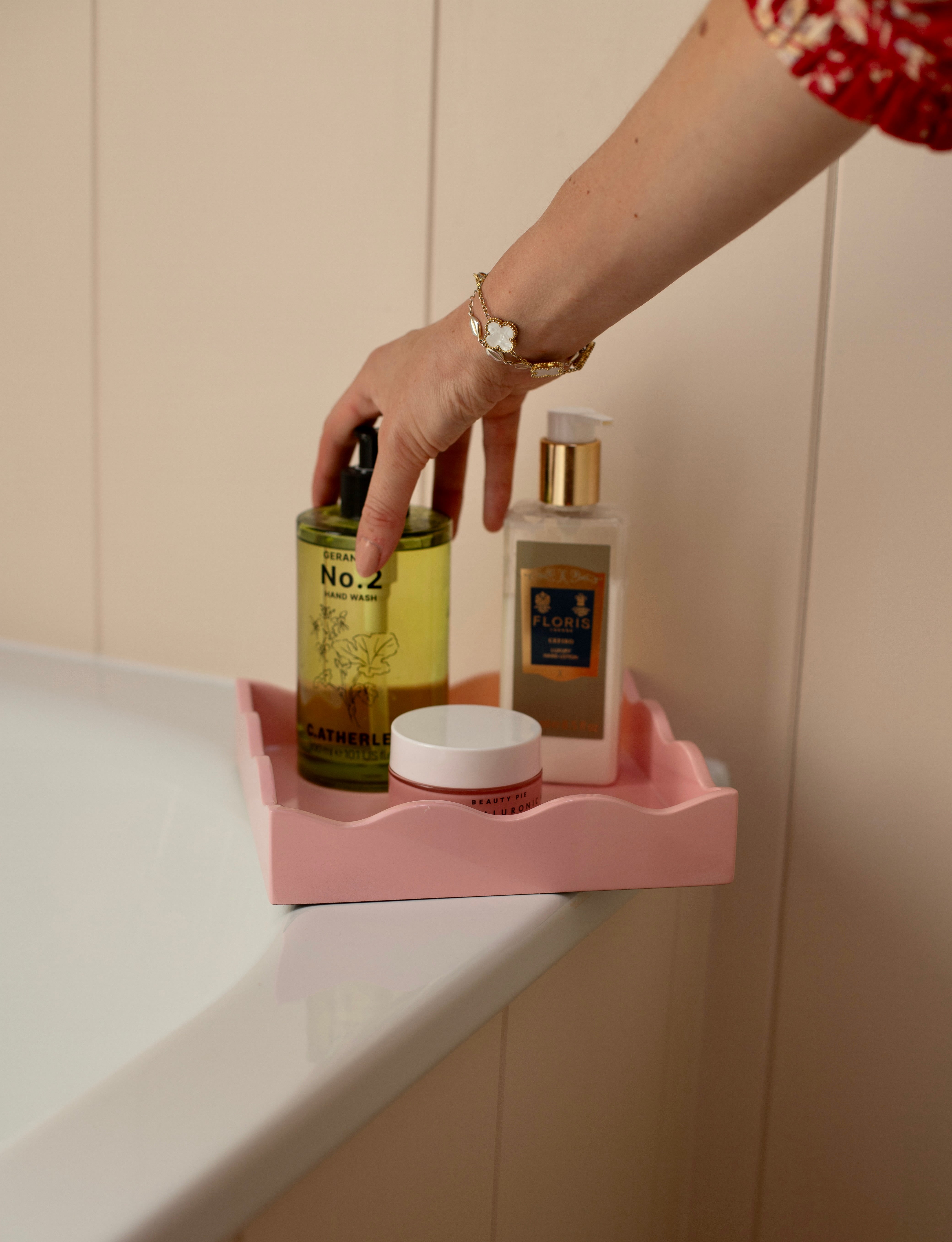 Square Allegra Tray in Pink