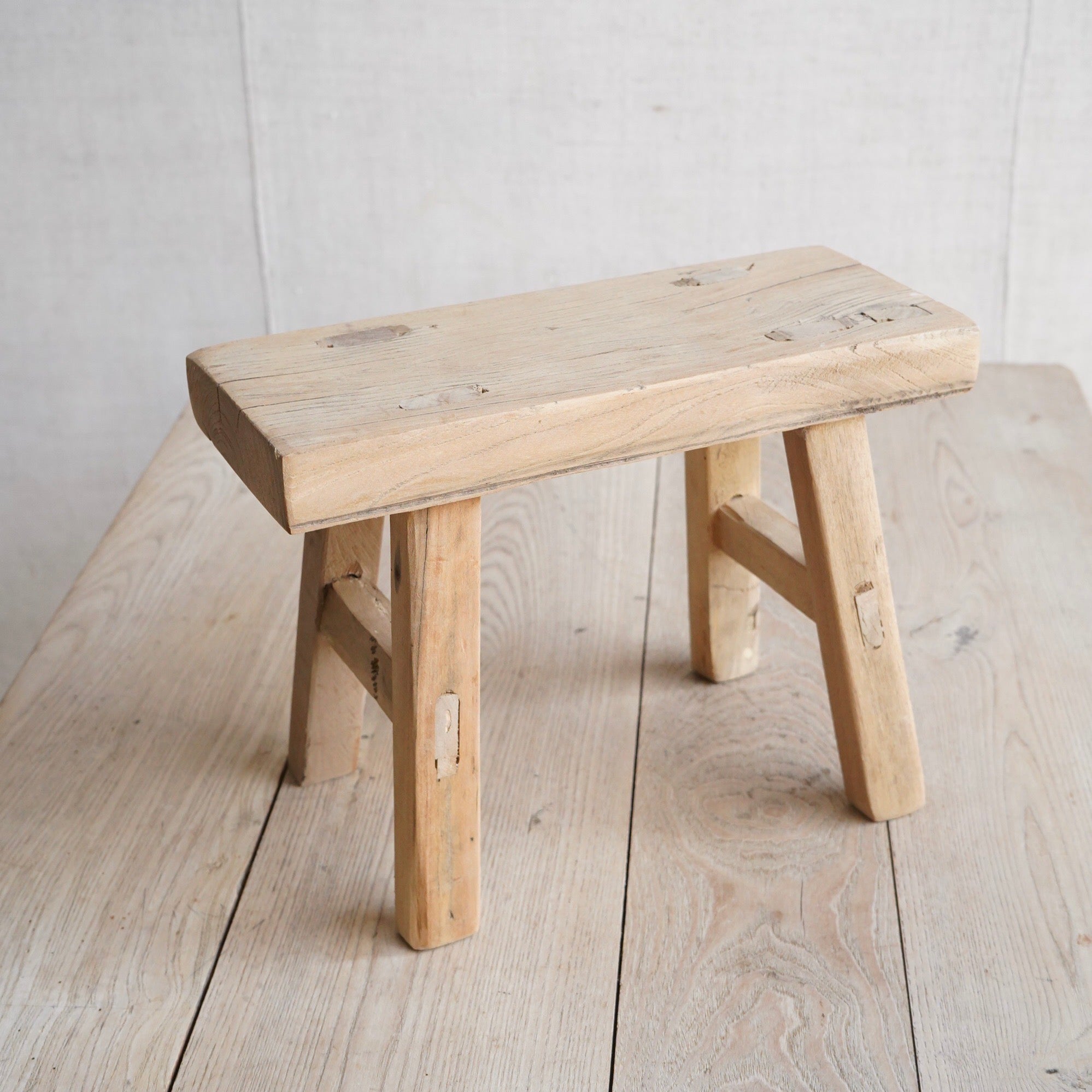 Pair of Mini Elm Stools