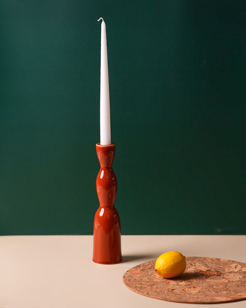 Terracotta Tall Wave Candleholder