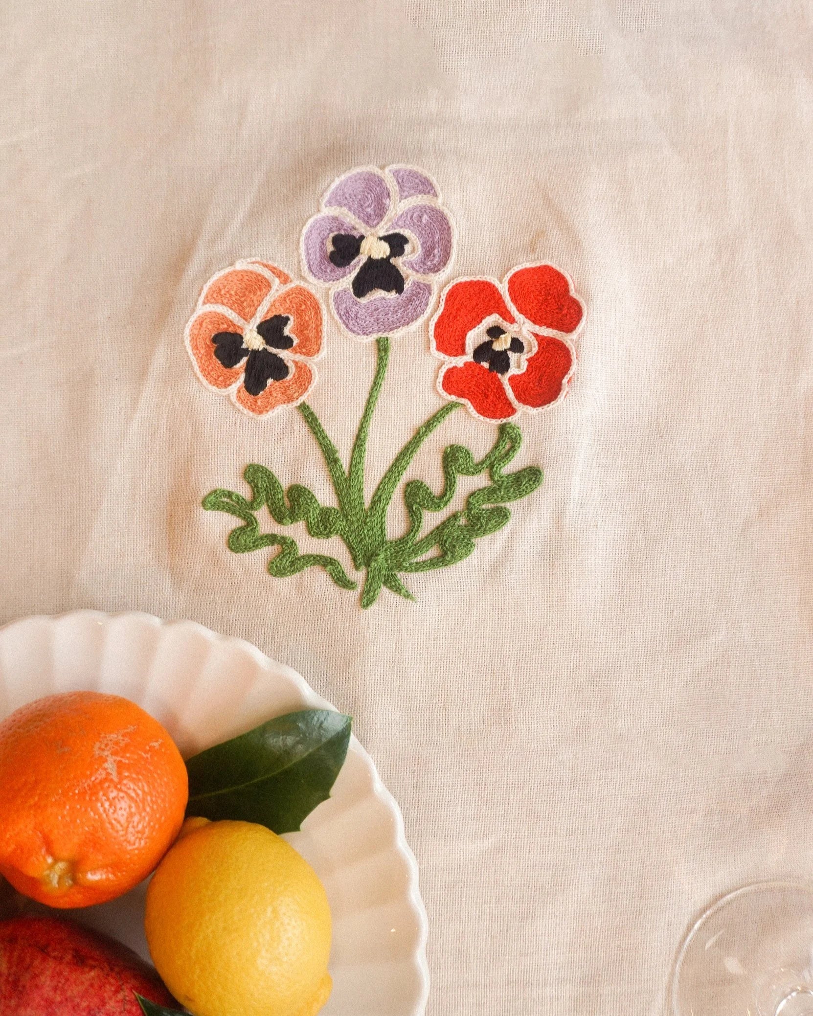 Winter Pansy Tablerunner