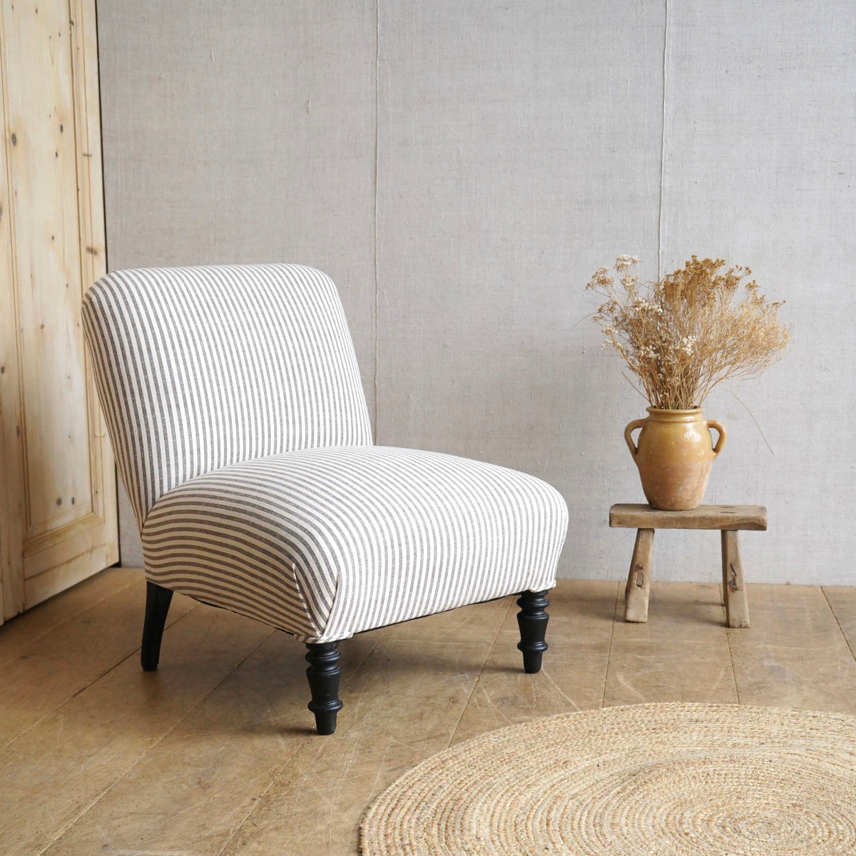 Ticking Slipper Chair