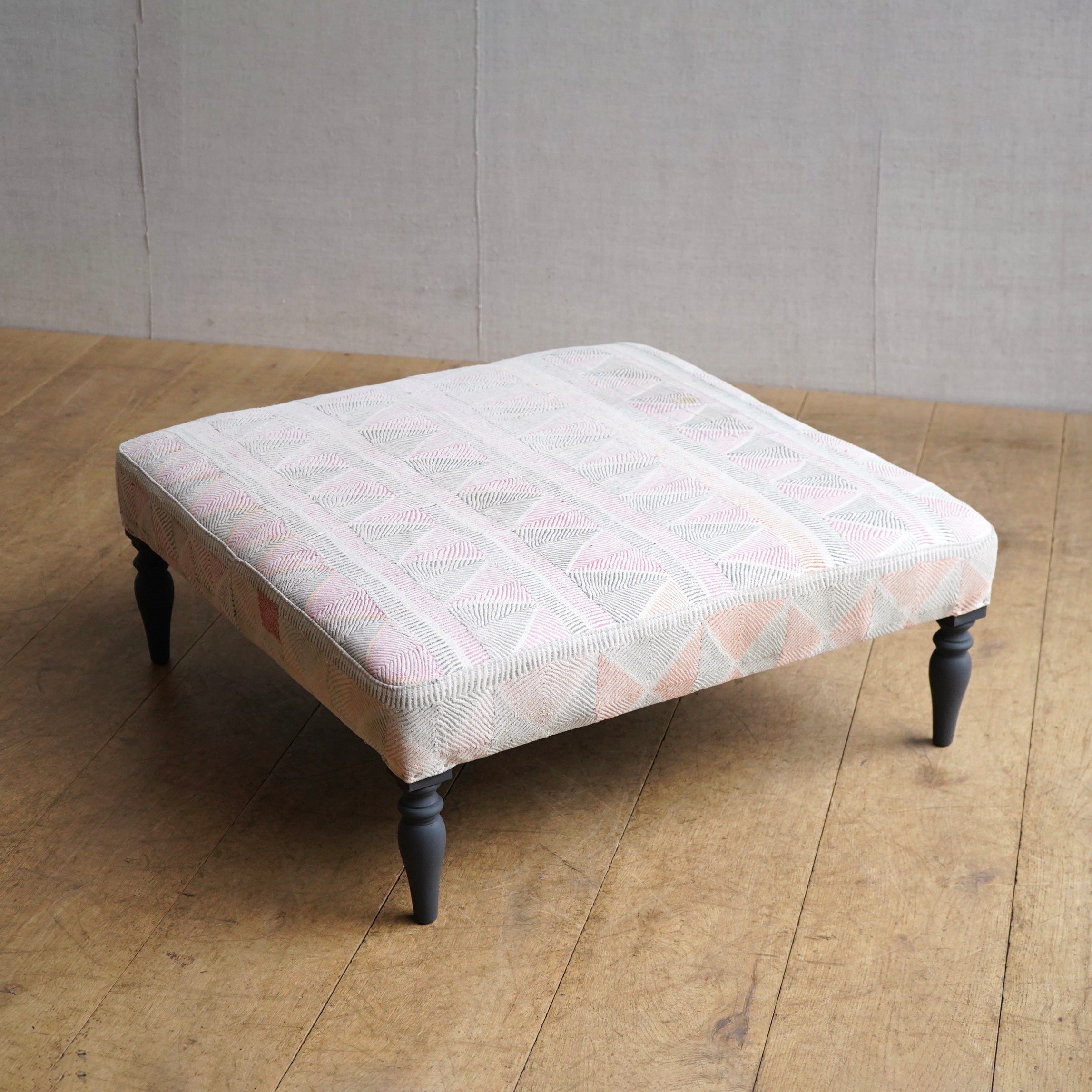 Upholstered Kantha Footstool