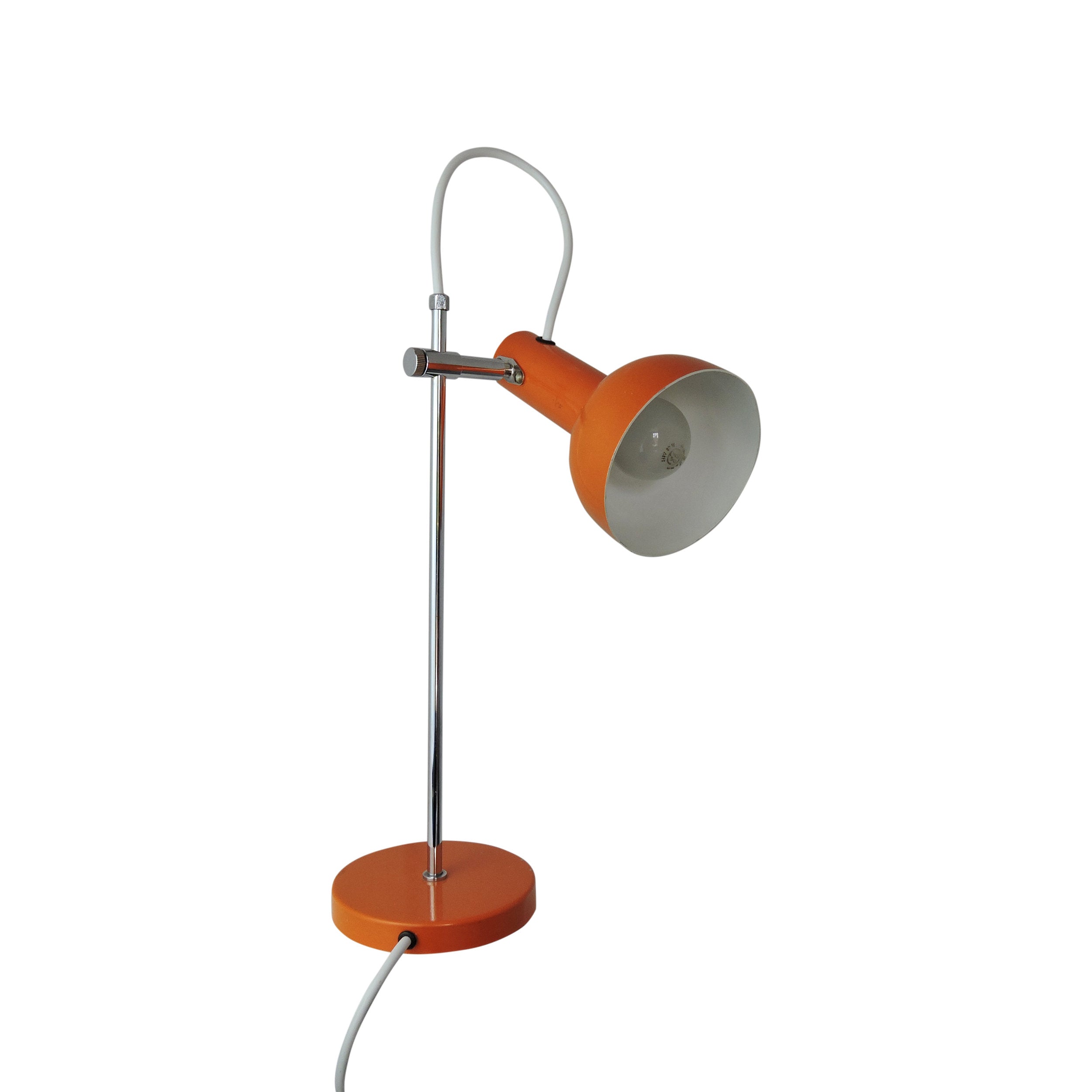 Vintage Orange Desk Lamp, 1970s