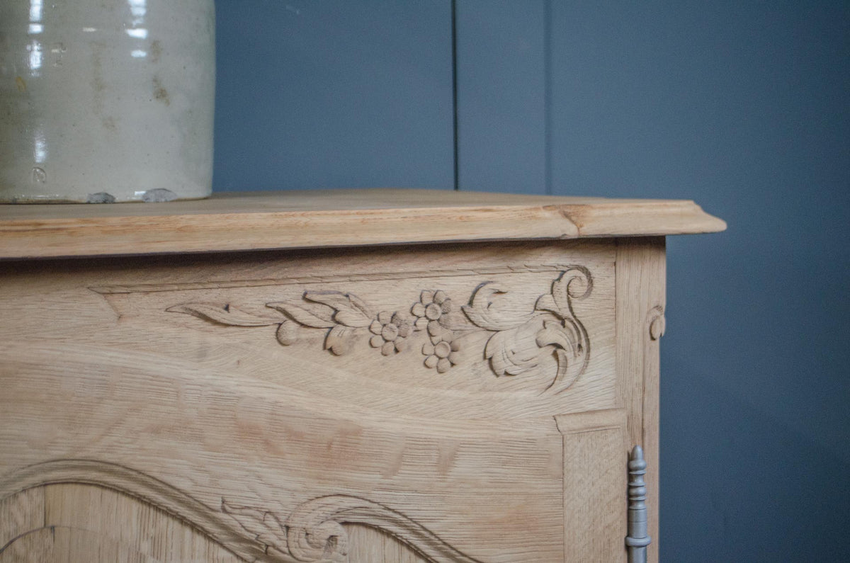 Pale Stripped French Oak Parquet Sideboard