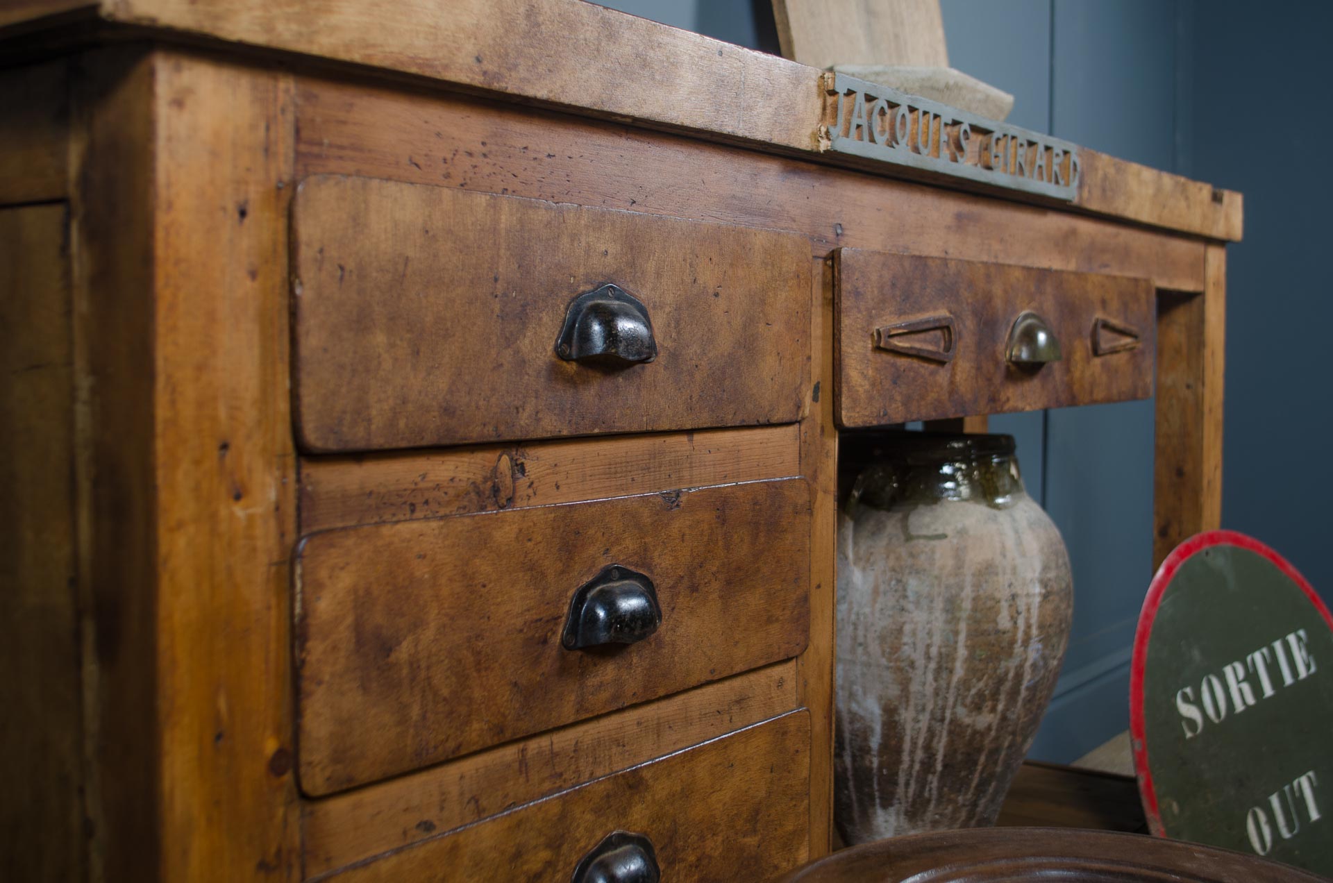French blacksmiths workbench kitchen island