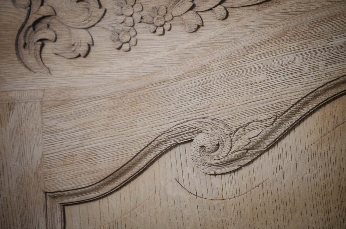Pale Stripped French Oak Parquet Sideboard