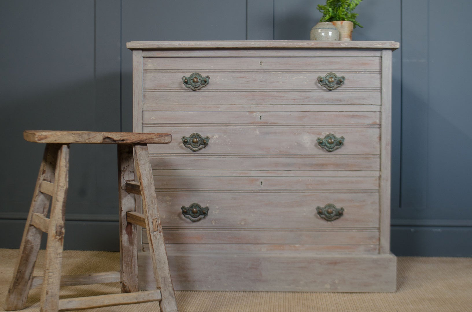 Lime washed drawers