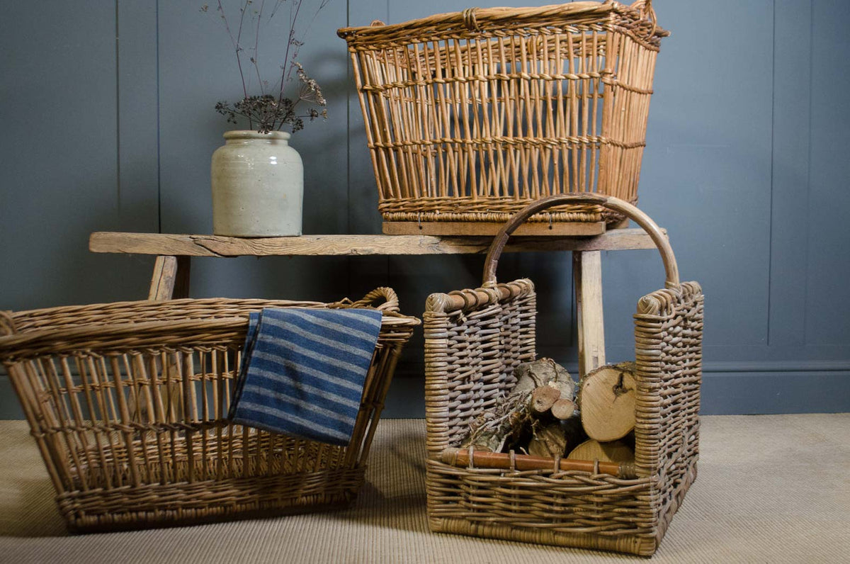 Reclaimed Wicker Log Basket