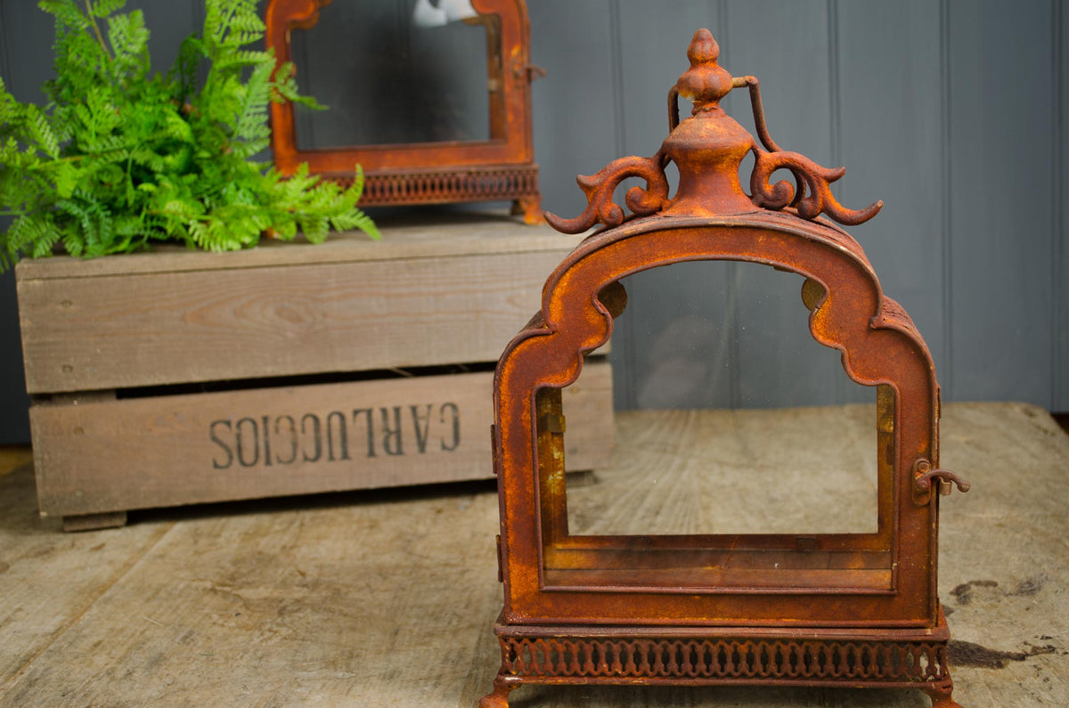 Glass lantern terrarium - Rusty or Zinc