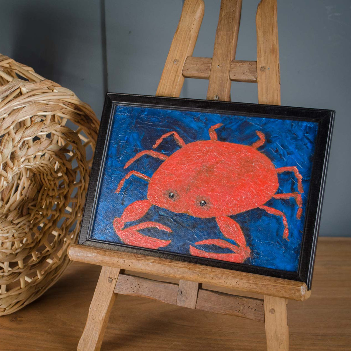 Small Original Crab Oil Painting