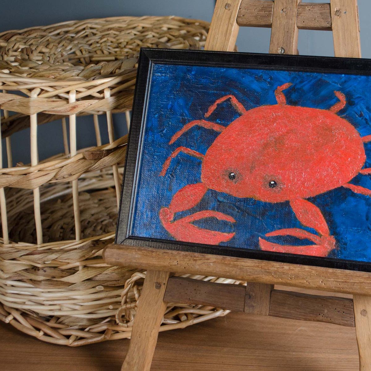 Small Original Crab Oil Painting