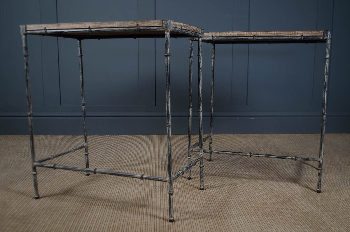 Pair of iron side tables