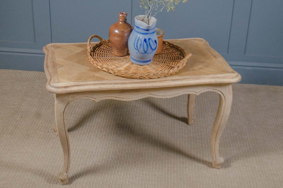 Stripped Oak Parquet Side Tables