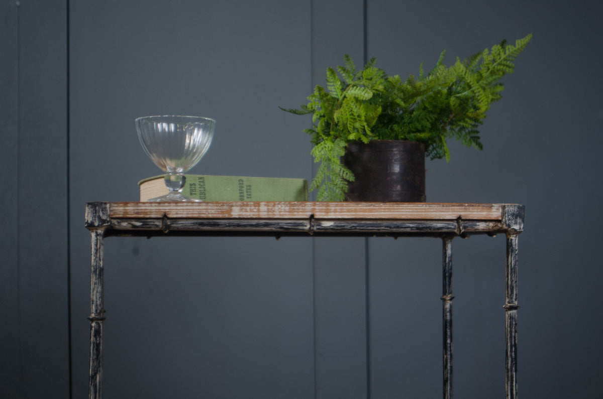 Pair of iron side tables